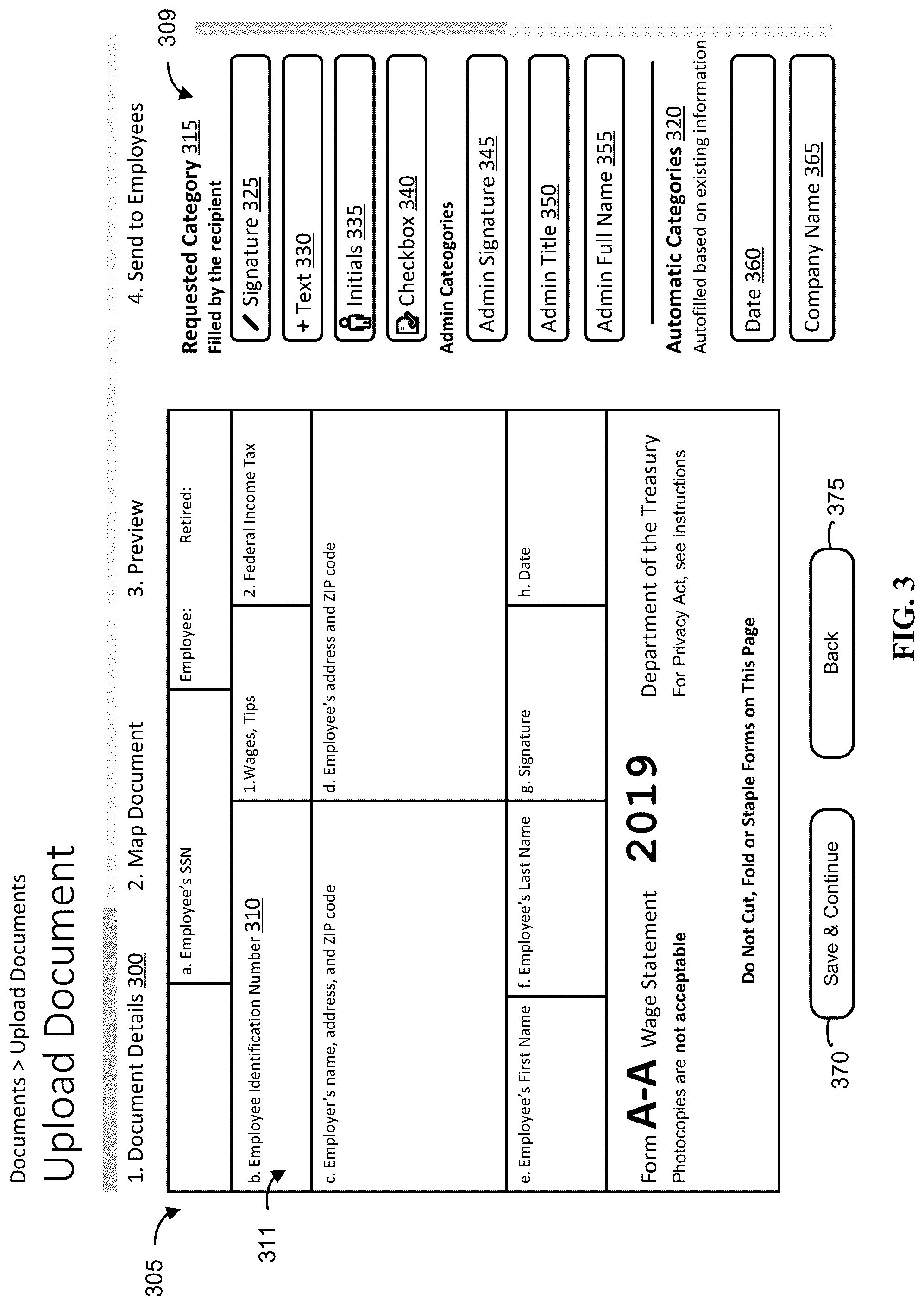 Patent US12099549 Figure 2 – Automated field placement for uploaded documents