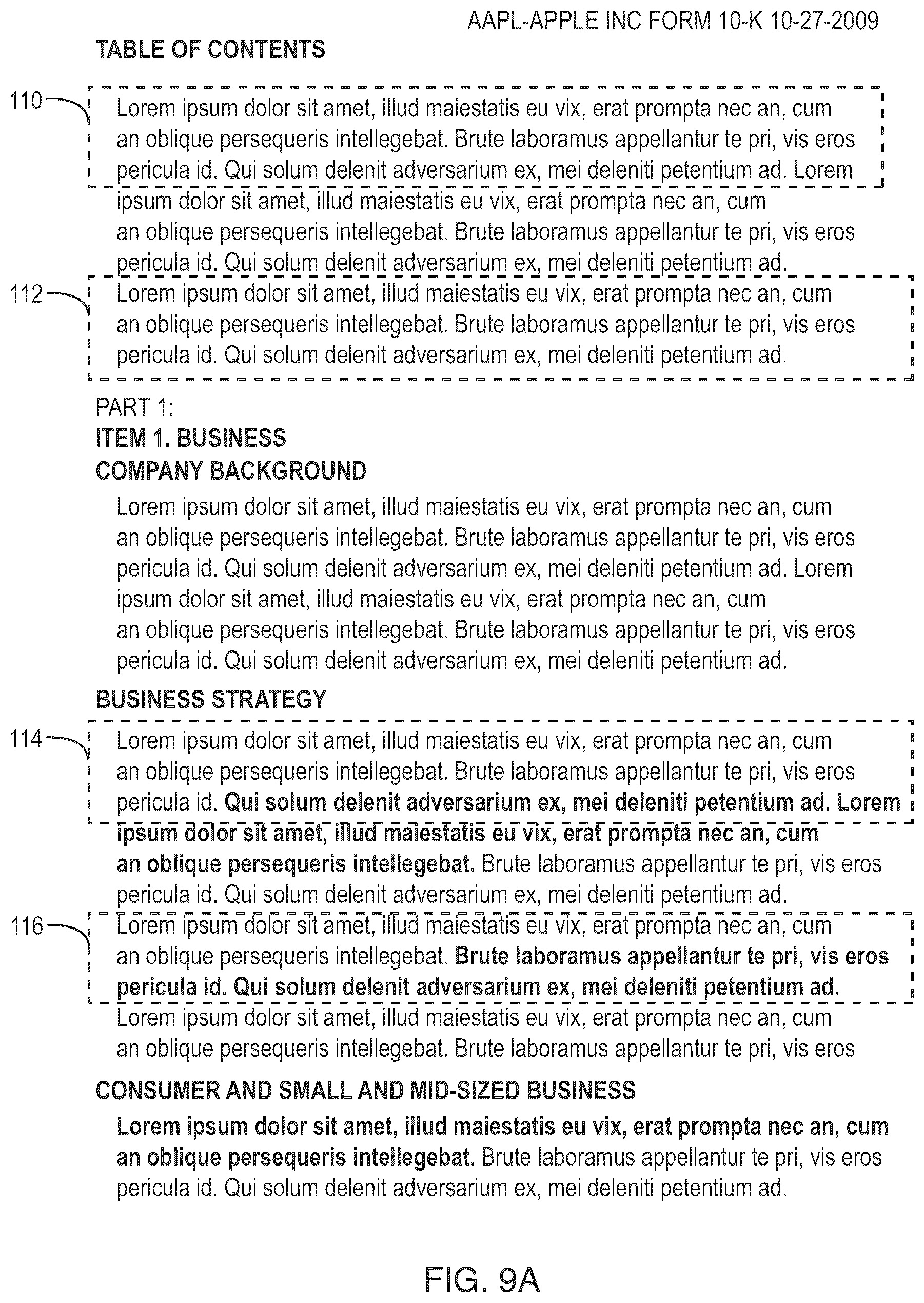 Patent US12099562 Figure 10 – User interface for use with a search engine for searching financial related documents