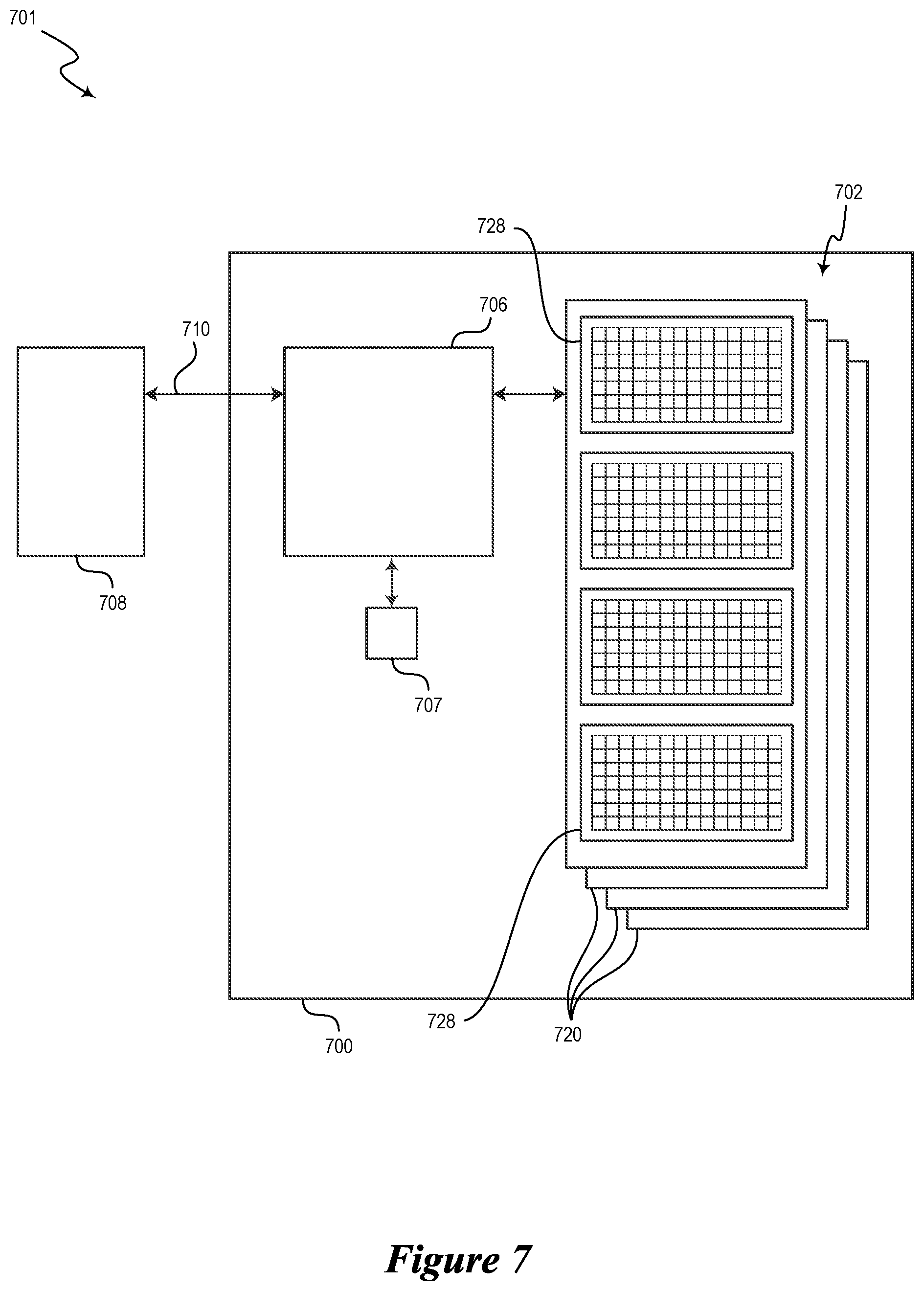 Patent US12099639 Figure 7 – Semiconductor device with secure access key and associated methods and systems