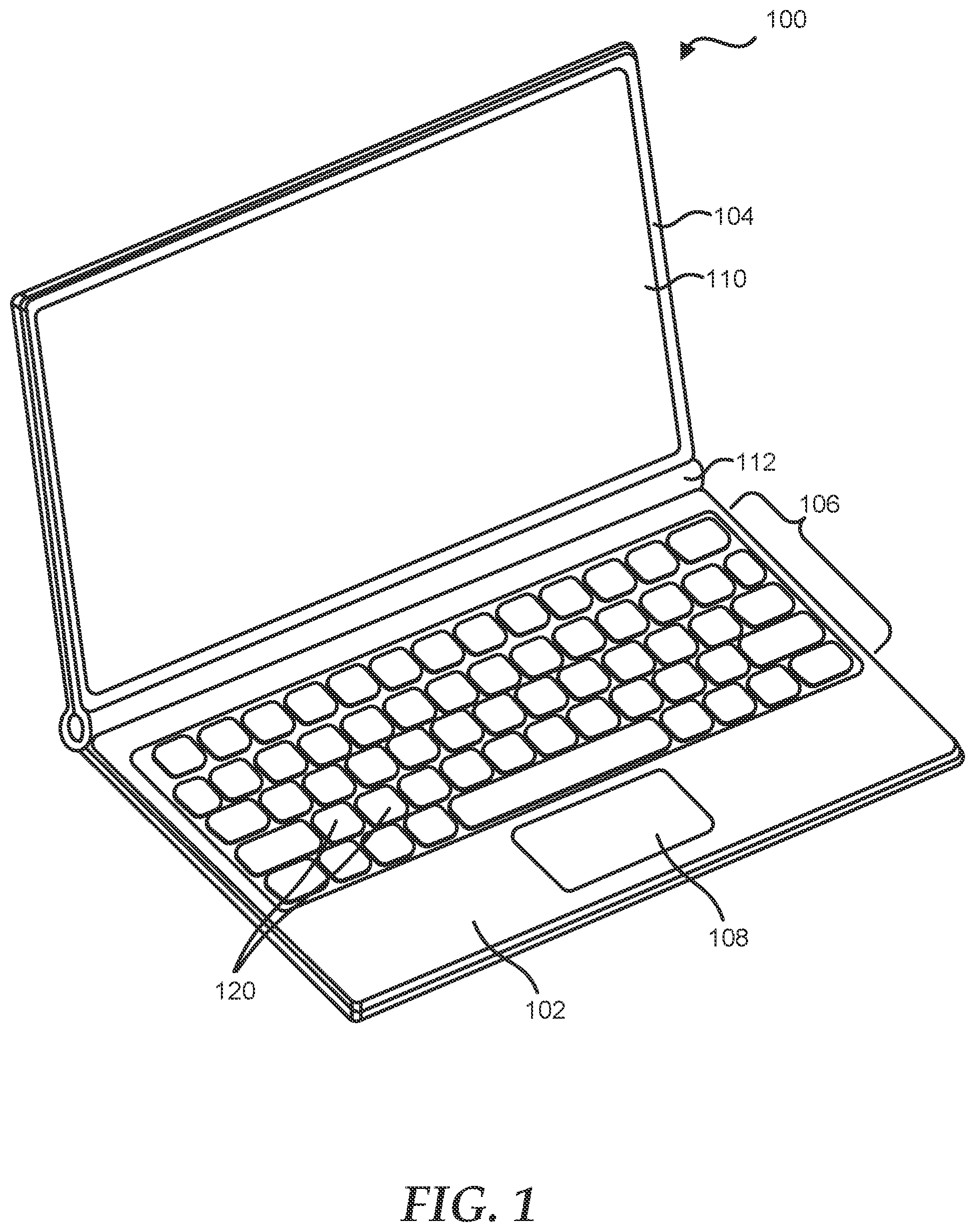 Patent US12099663 Figure 1 – Pop up customizable click feeling keys for a keyboard
