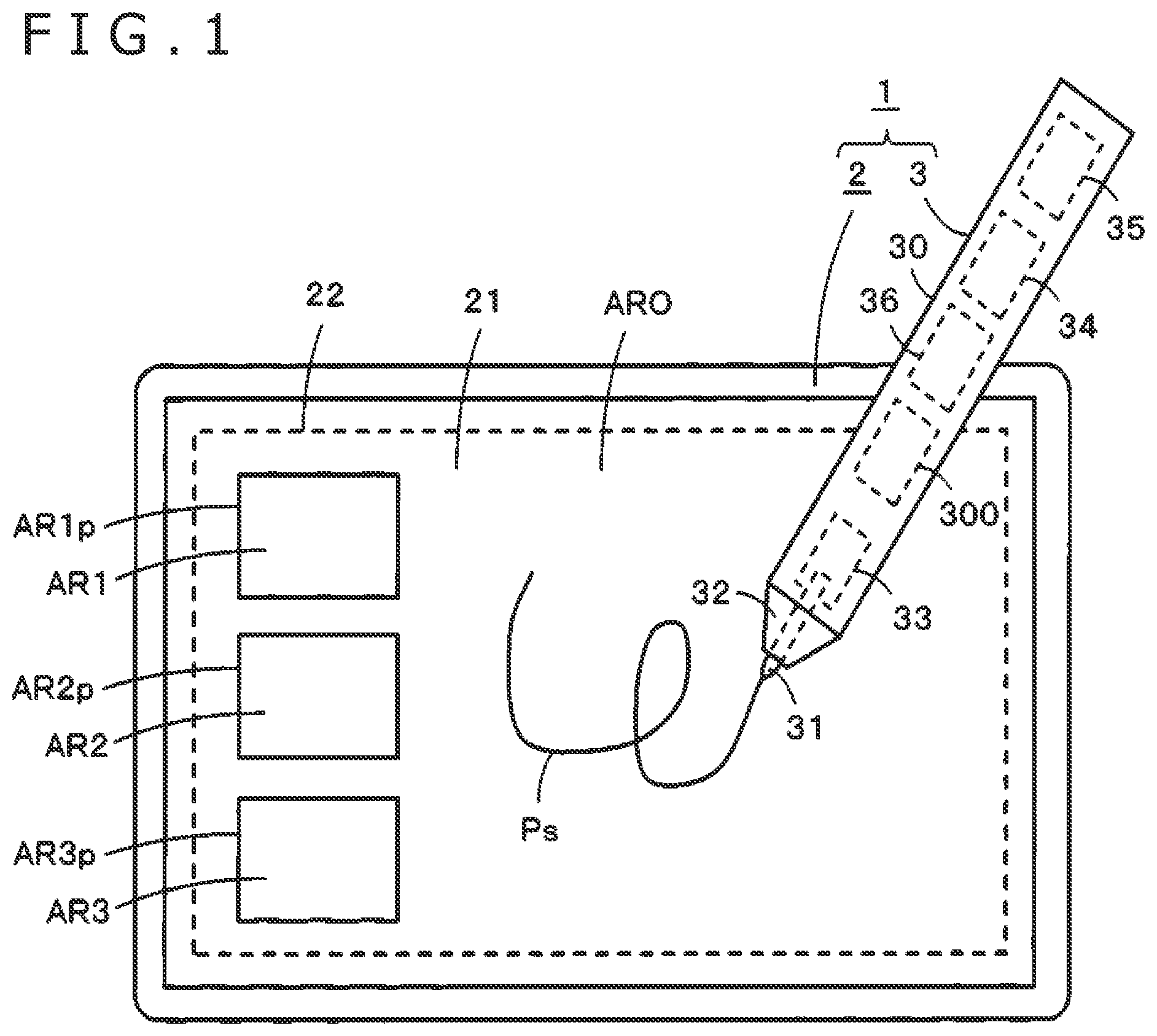 Patent US12099666 Figure 1 – Information input/output system for active pen with storage