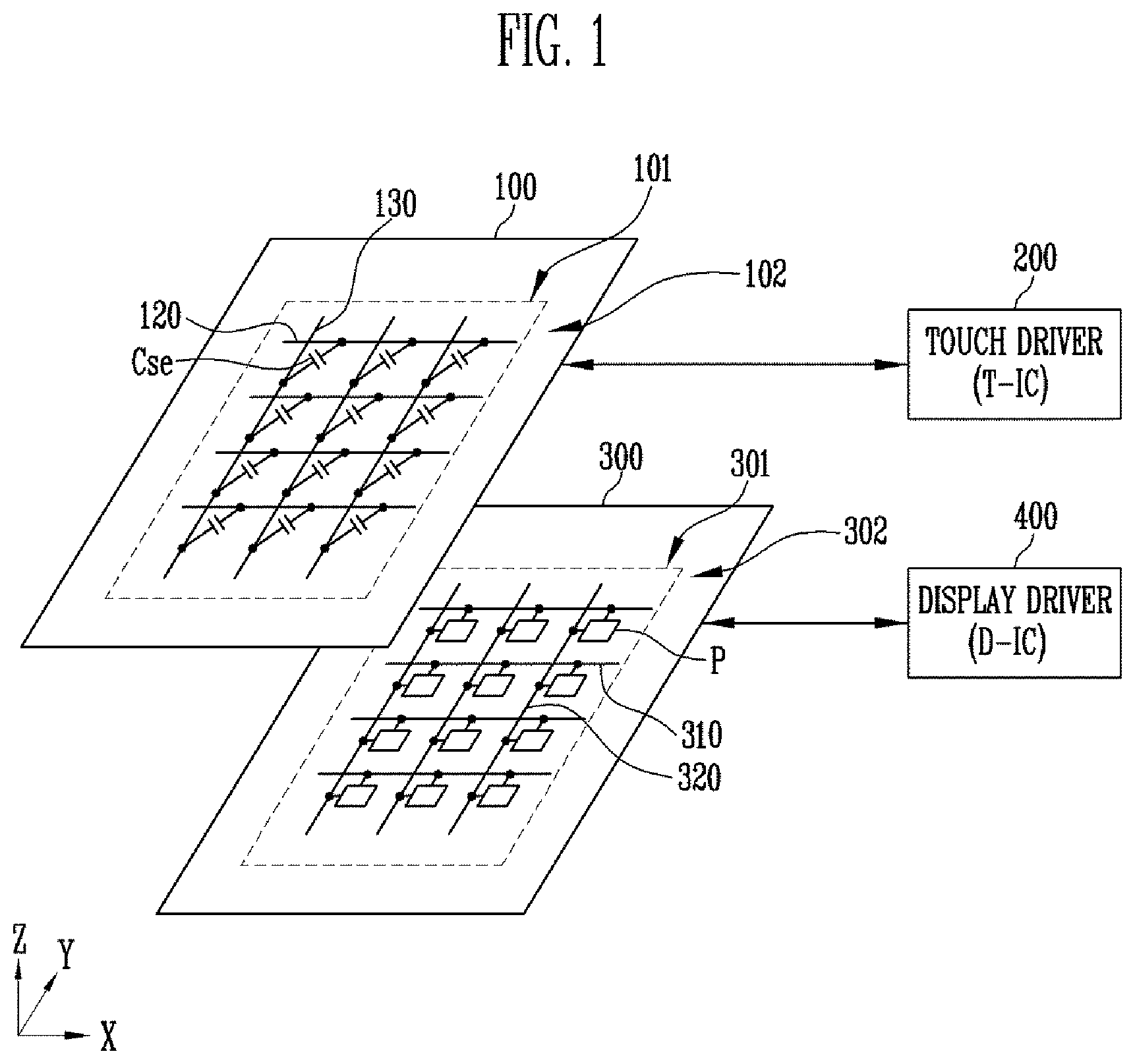 Patent US12099671 Figure 1 – Touch sensor and display device including the same