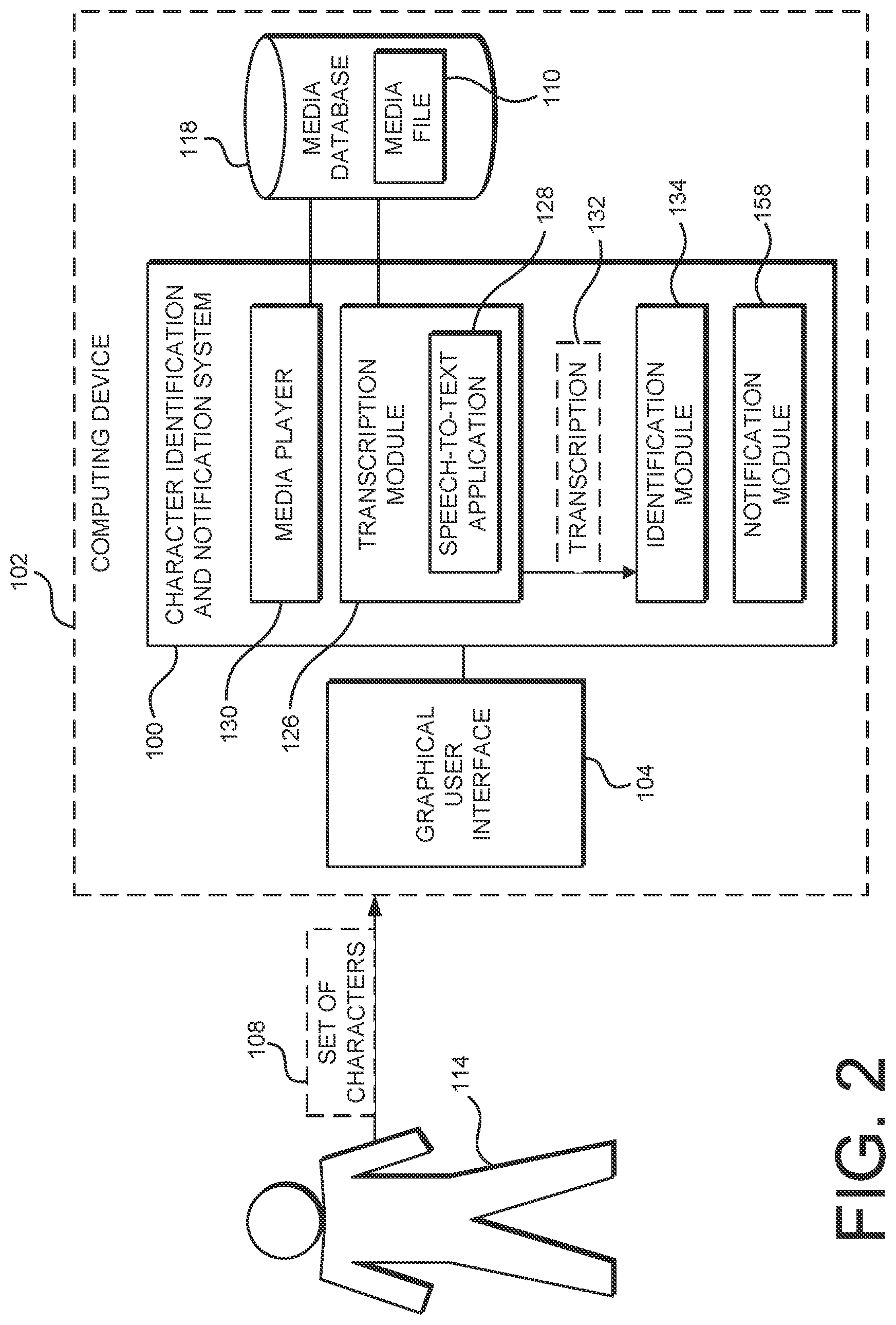 Patent US12099674 Figure 2 – Systems and methods for identifying a set of characters in a media file
