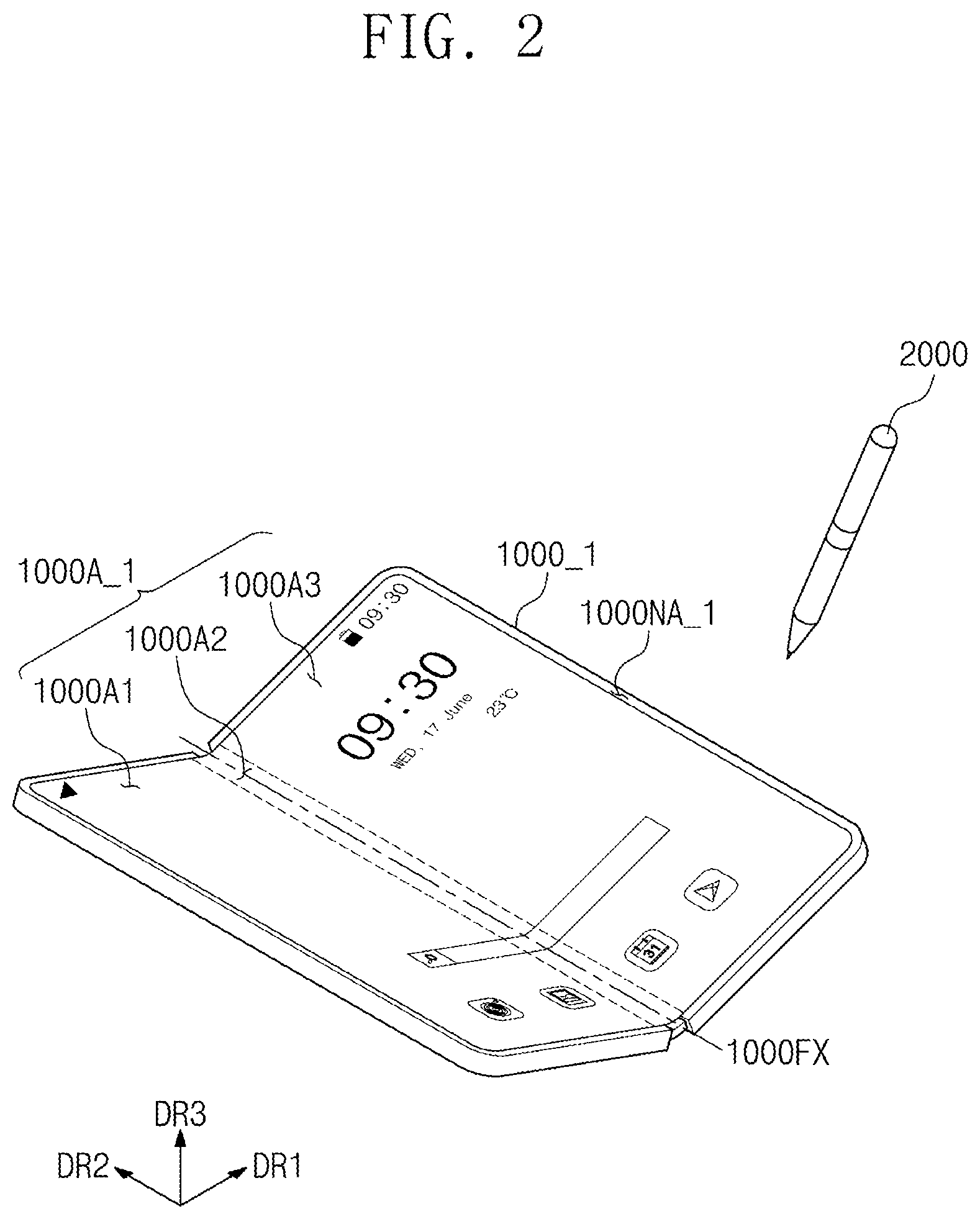 Patent US12099675 Figure 2 – Electronic device having sensor layer generating uplink signals