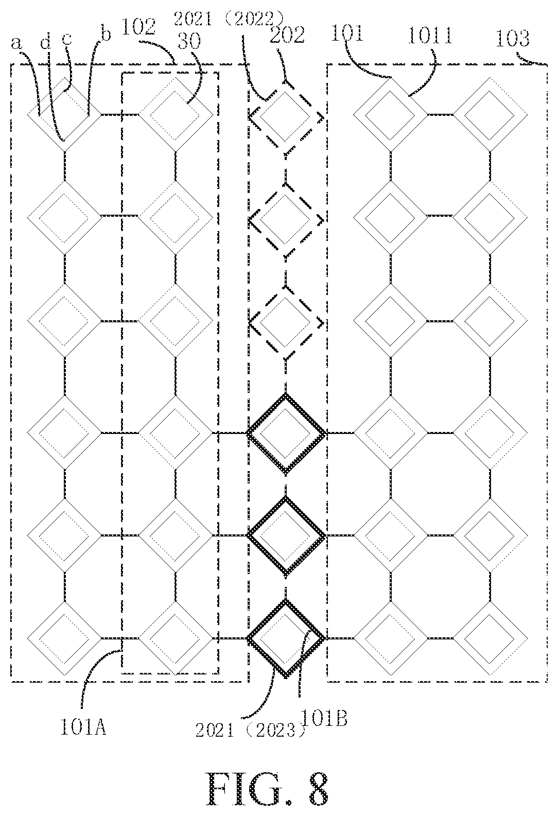 Patent US12099676 Figure 8 – Touch display panel