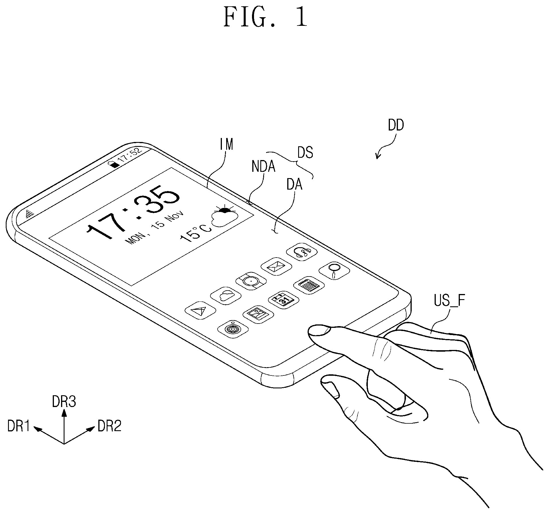 Patent US12099678 Figure 1 – Input sensing part and display device including the same