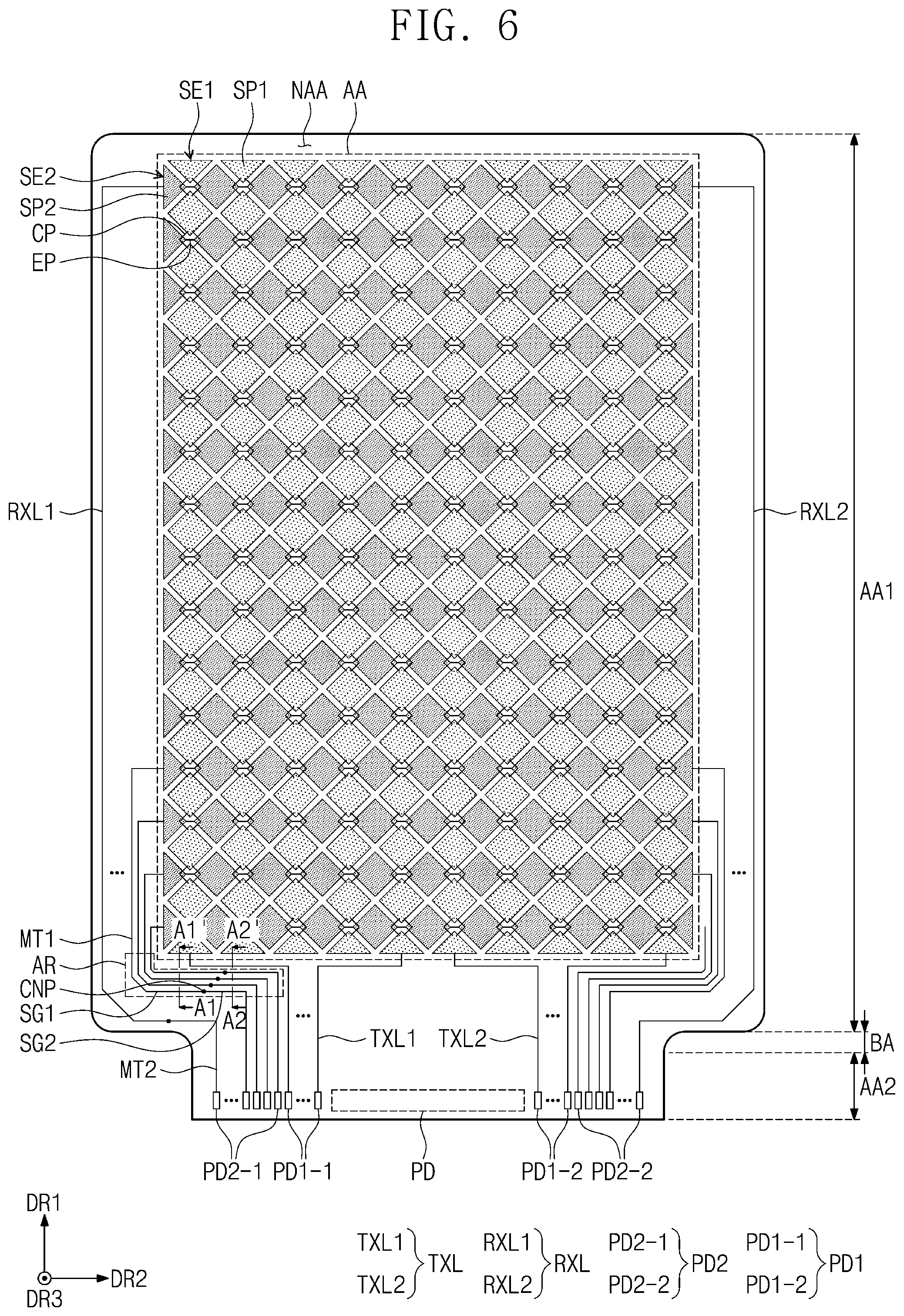 Patent US12099678 Figure 5 – Input sensing part and display device including the same