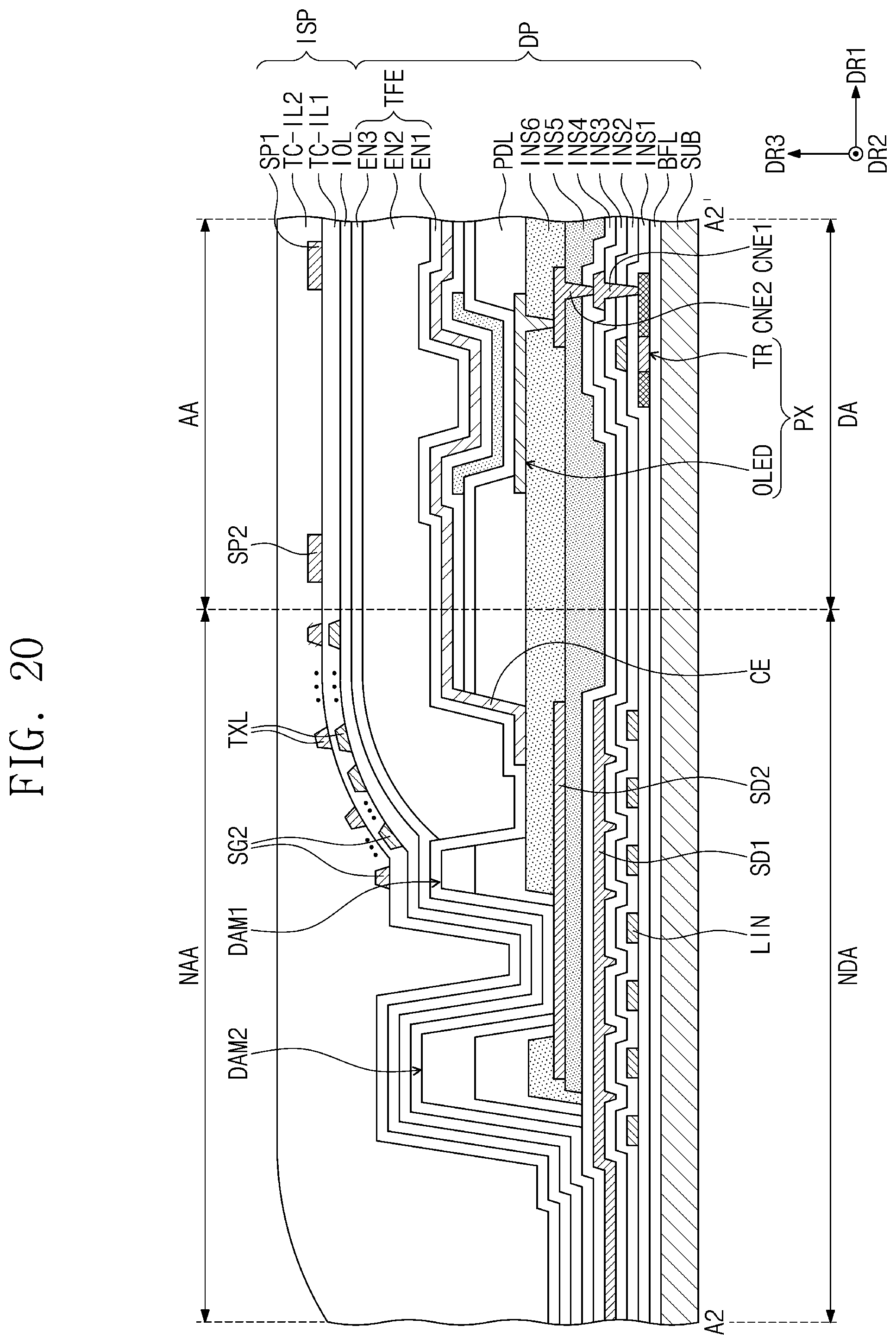 Patent US12099678 Figure 16 – Input sensing part and display device including the same