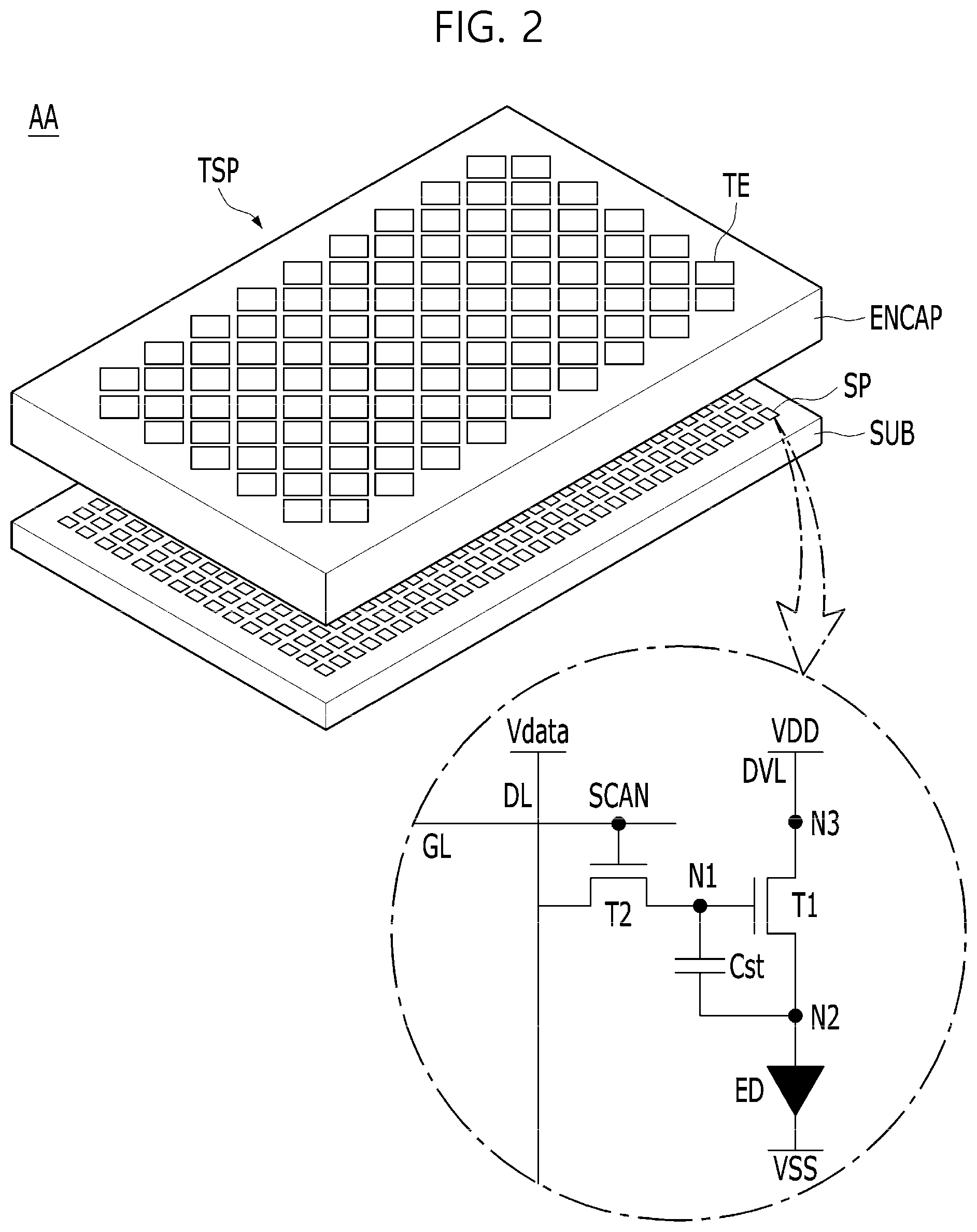 Patent US12099679 Figure 2 – Touch display device