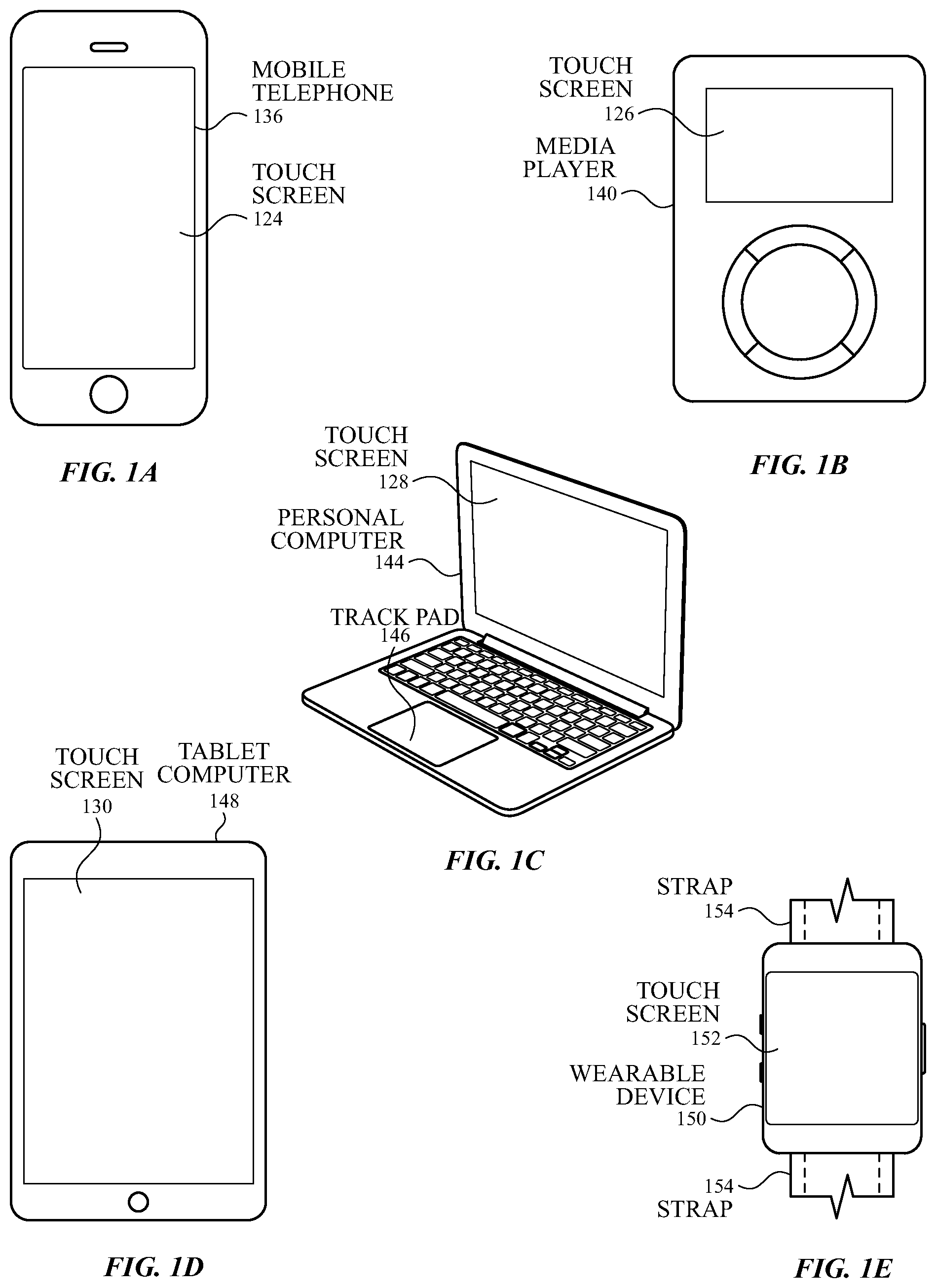 Patent US12099683 Figure 1 – Differential acoustic touch and force sensing