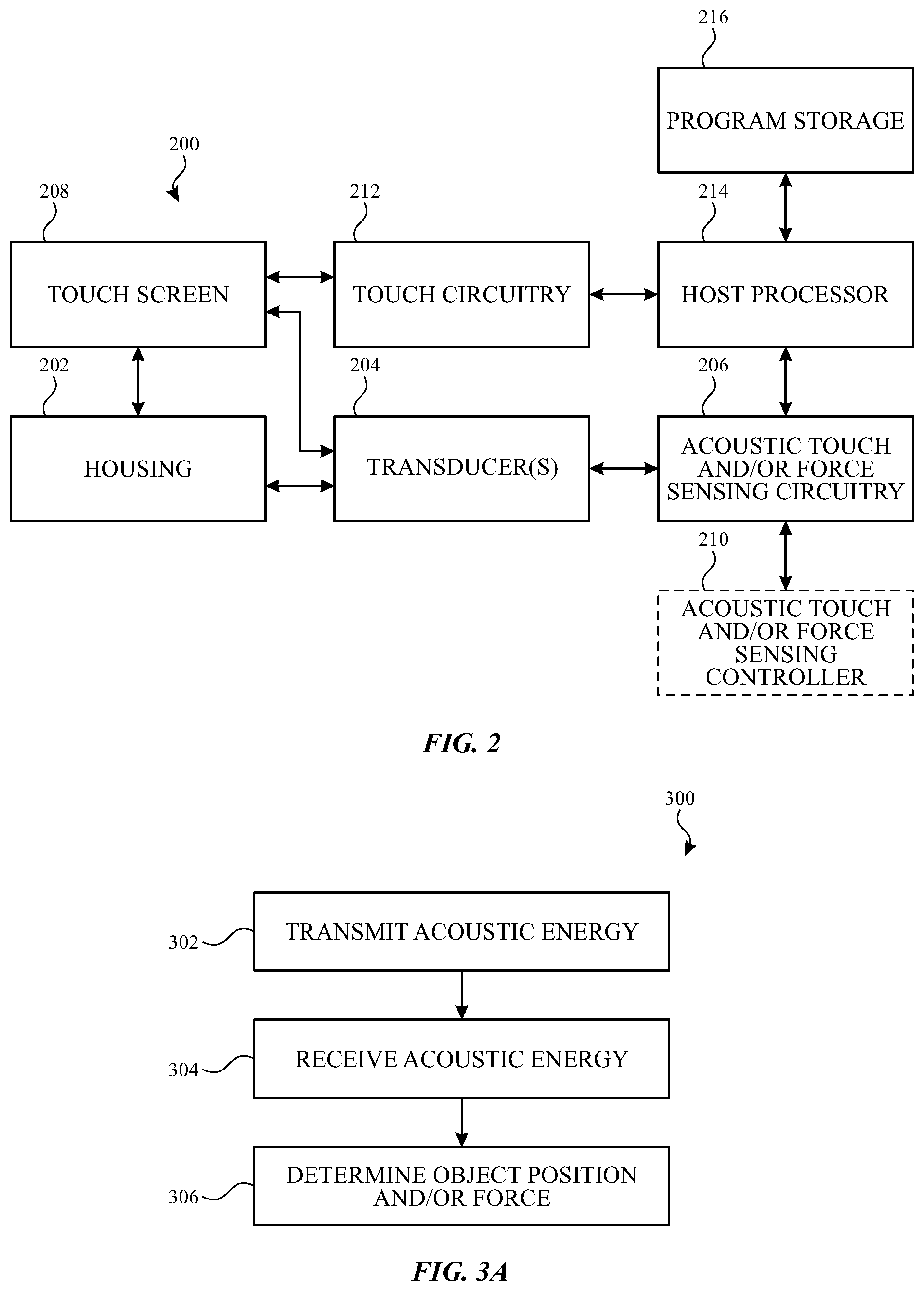Patent US12099683 Figure 2 – Differential acoustic touch and force sensing
