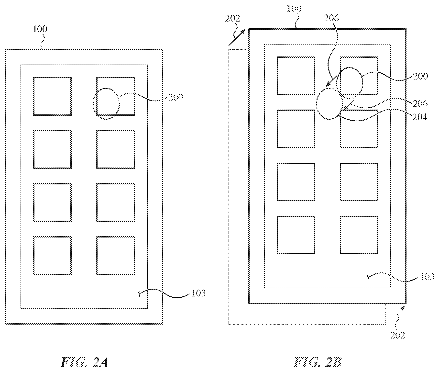 Patent US12099684 Figure 2 – Input location correction based on device motion