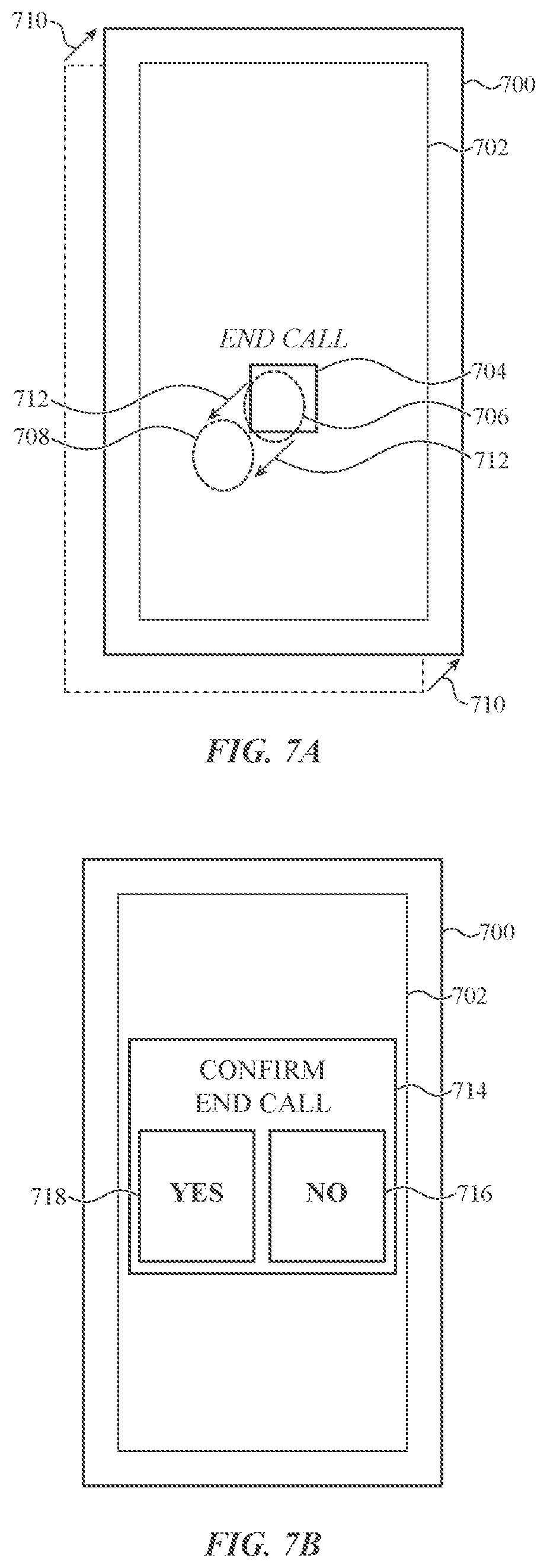 Patent US12099684 Figure 7 – Input location correction based on device motion