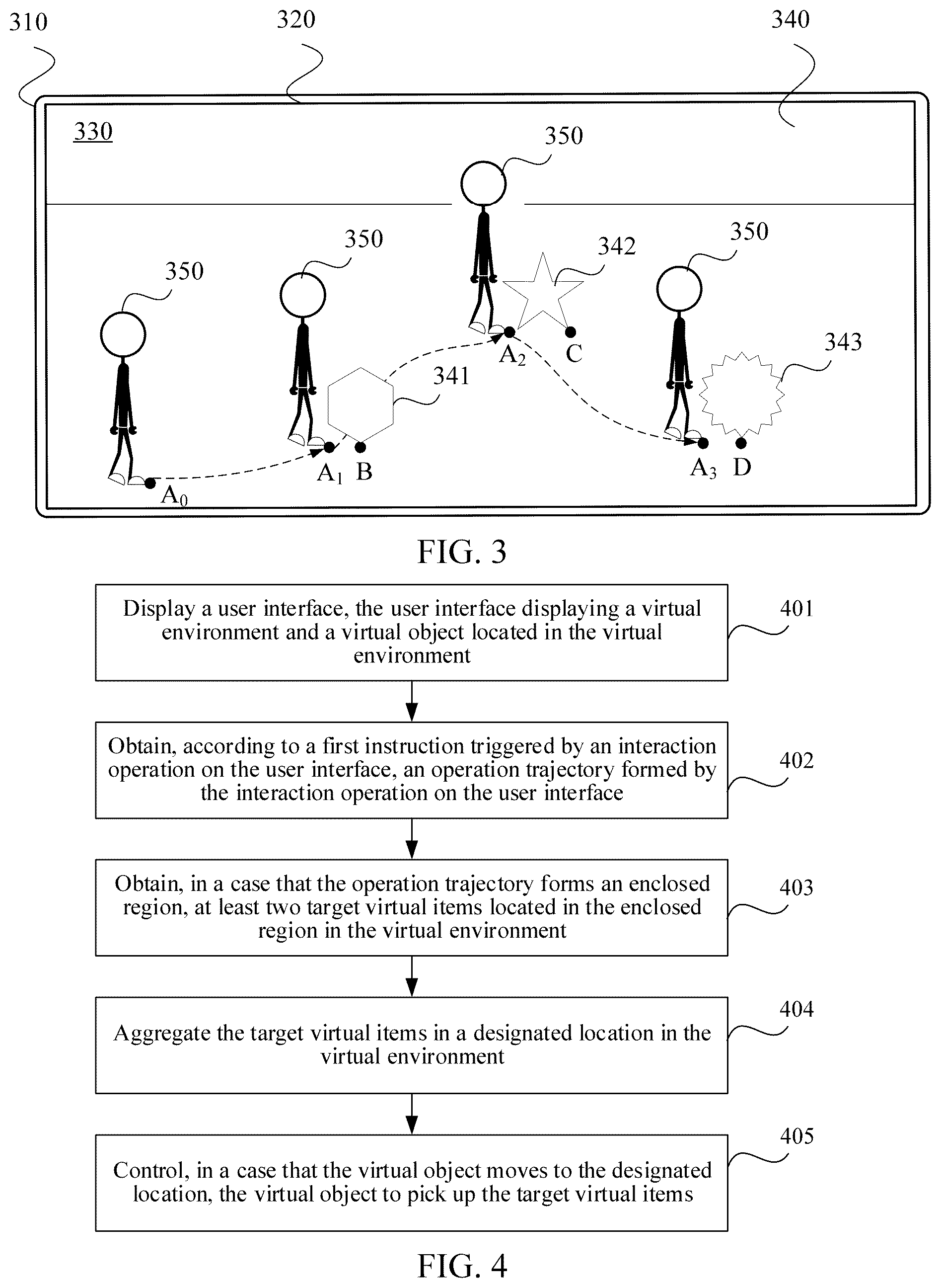Patent US12099691 Figure 3 – Method and apparatus, computer device, and storage medium for picking up a virtual item in a virtual environment