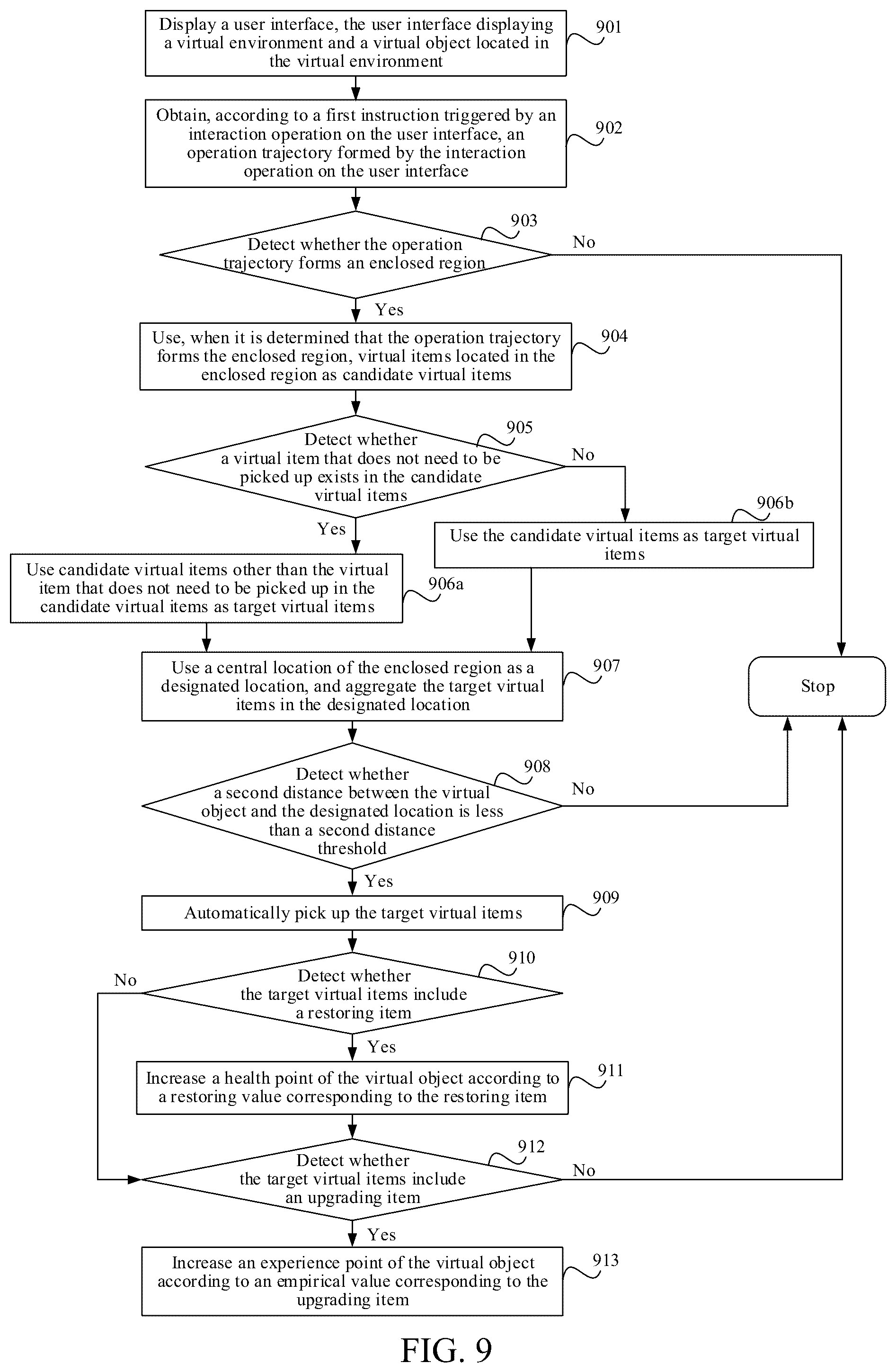 Patent US12099691 Figure 6 – Method and apparatus, computer device, and storage medium for picking up a virtual item in a virtual environment