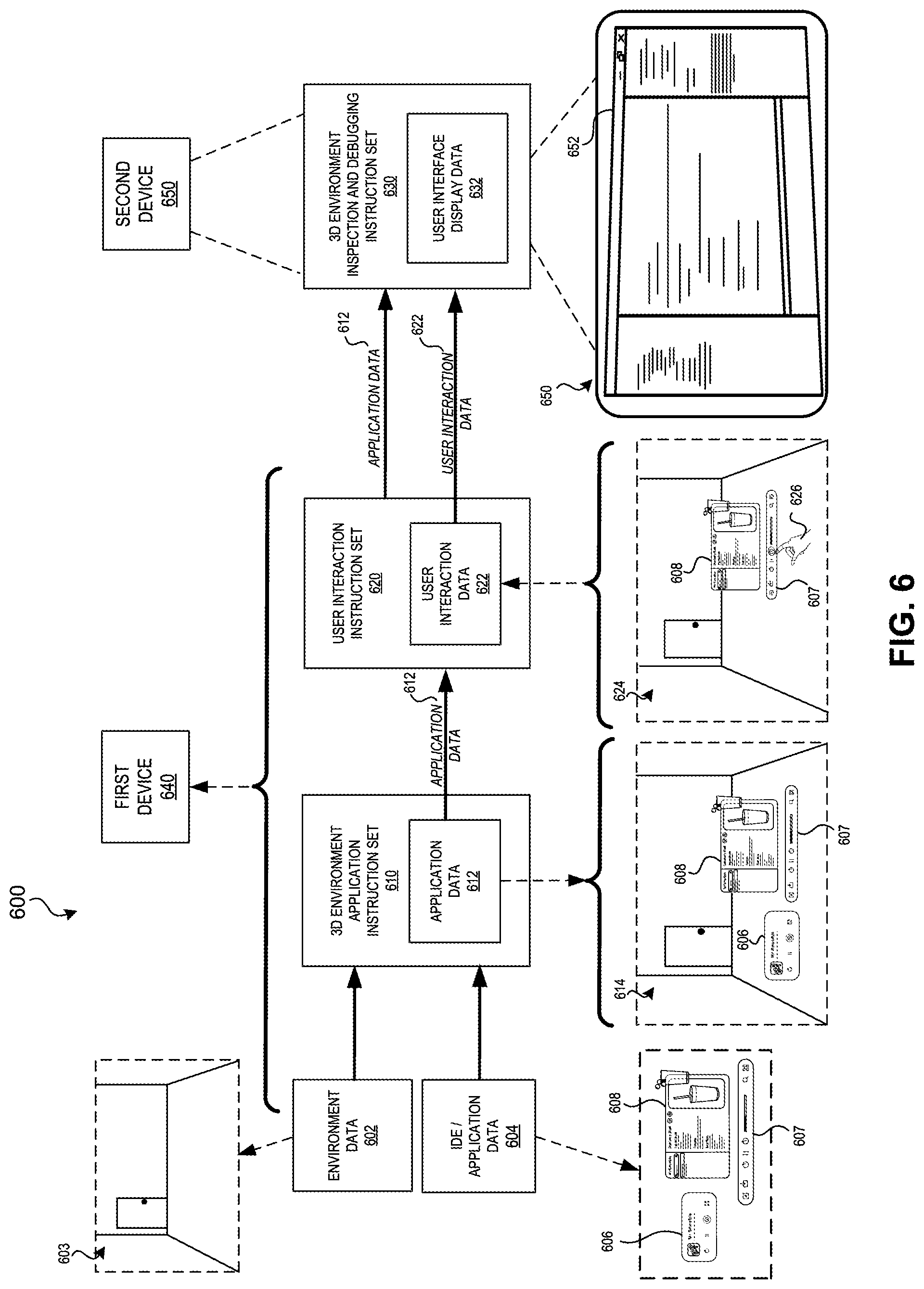 Patent US12099694 Figure 8 – Three-dimensional application inspection environment