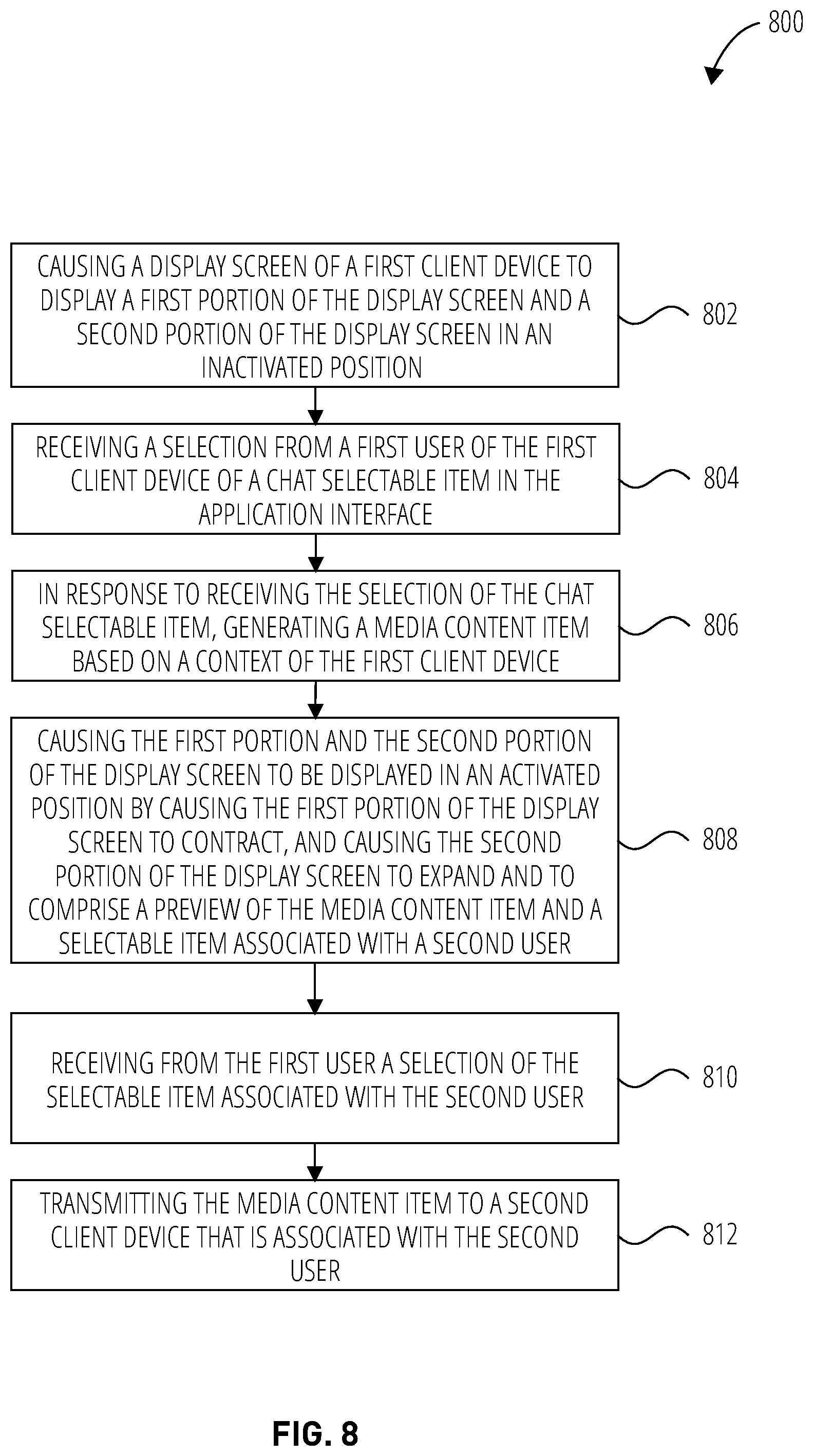 Patent US12099698 Figure 8 – Contextual sending menu