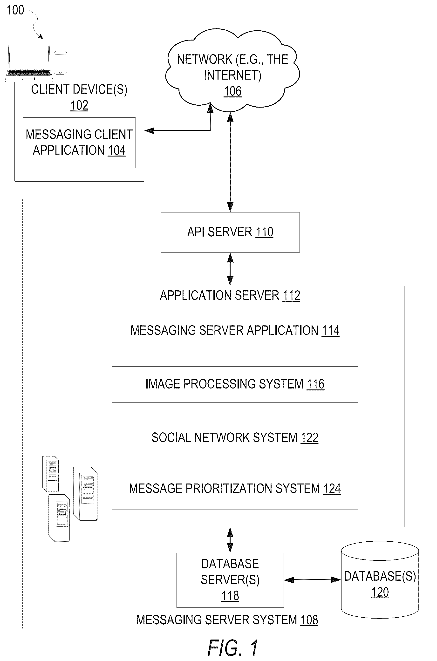 Patent US12099701 — Message thread prioritization interface — Figure 1