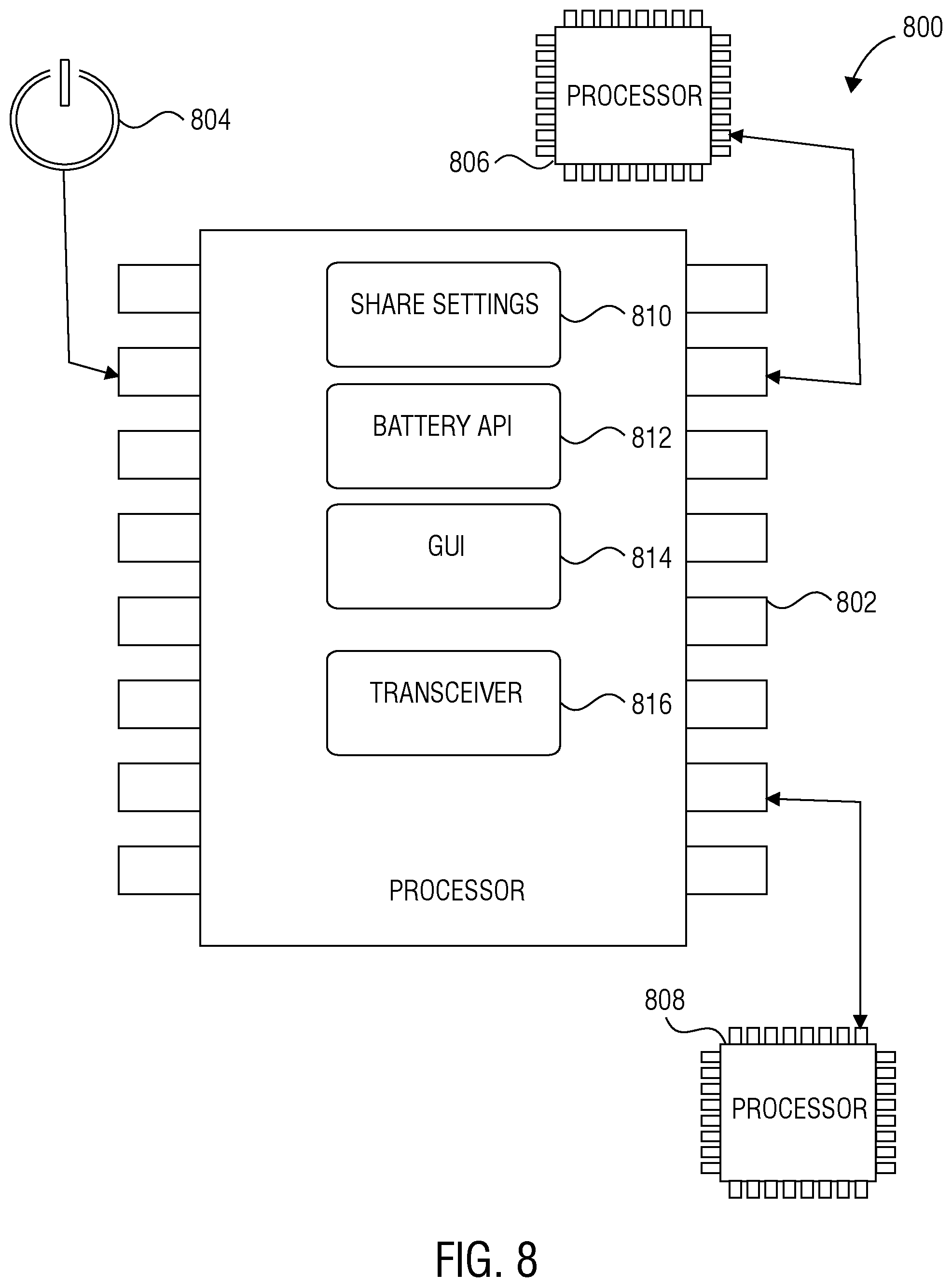 Patent US12099703 Figure 8 – Messaging system with battery level sharing