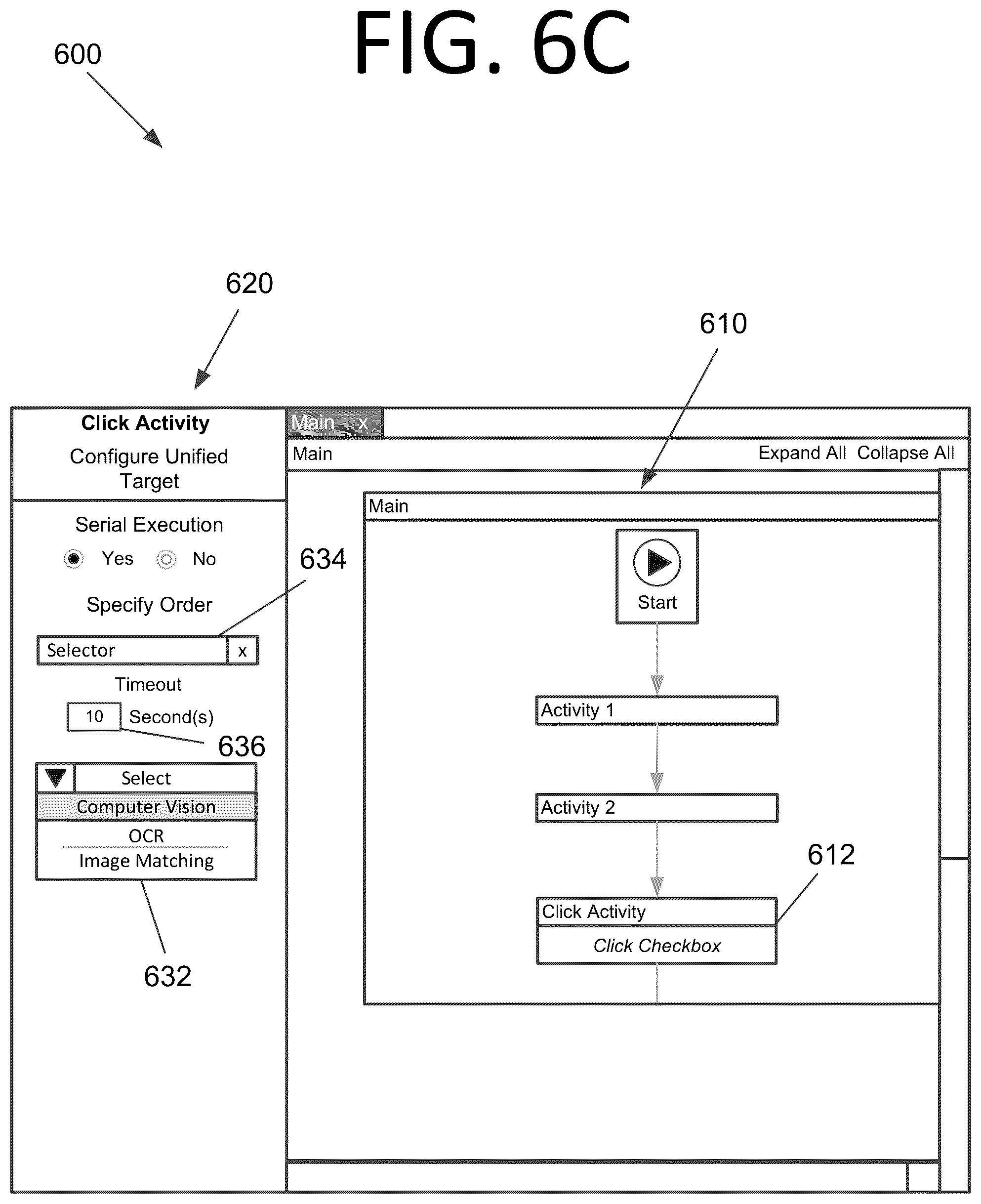 Patent US12099704 Figure 8 – Graphical element detection using a combined series and delayed parallel execution unified target technique, a default graphical element detection technique, or both