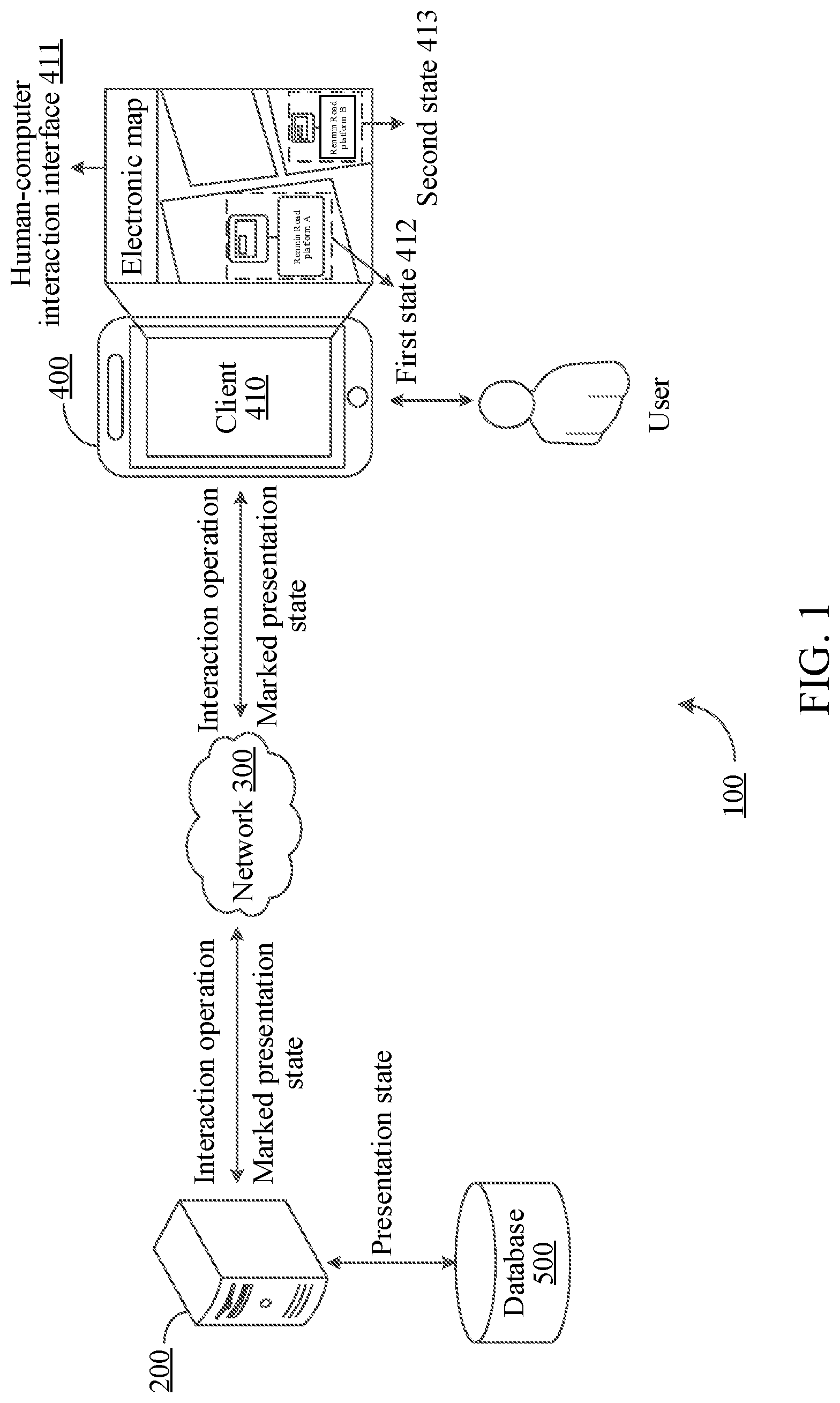 Patent US12099705 Figure 1 – Interaction method and apparatus based on electronic map, electronic device, computer-readable storage medium, and computer program product