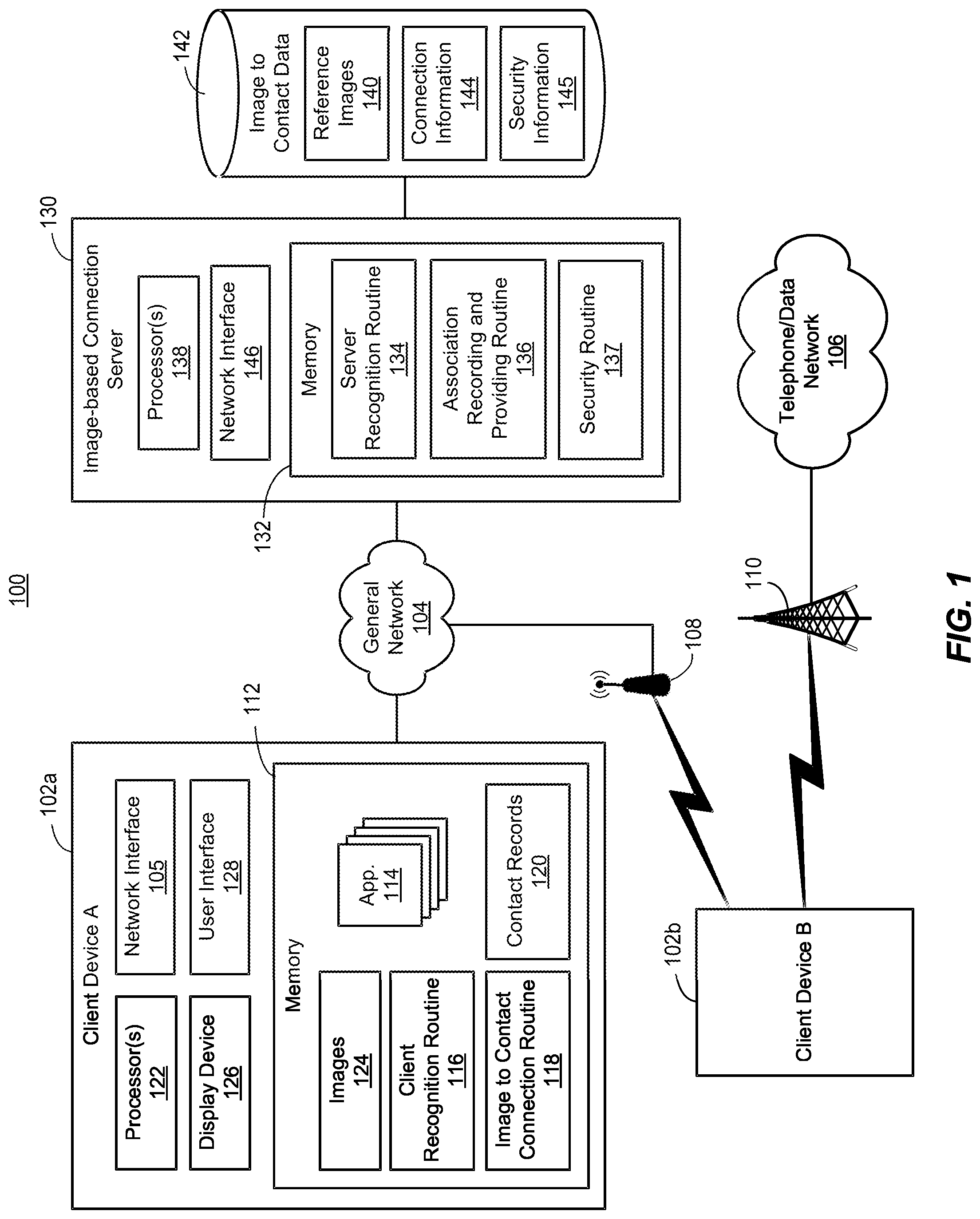 Patent US12099706 Figure 1 – Connecting users to entities based on recognized objects