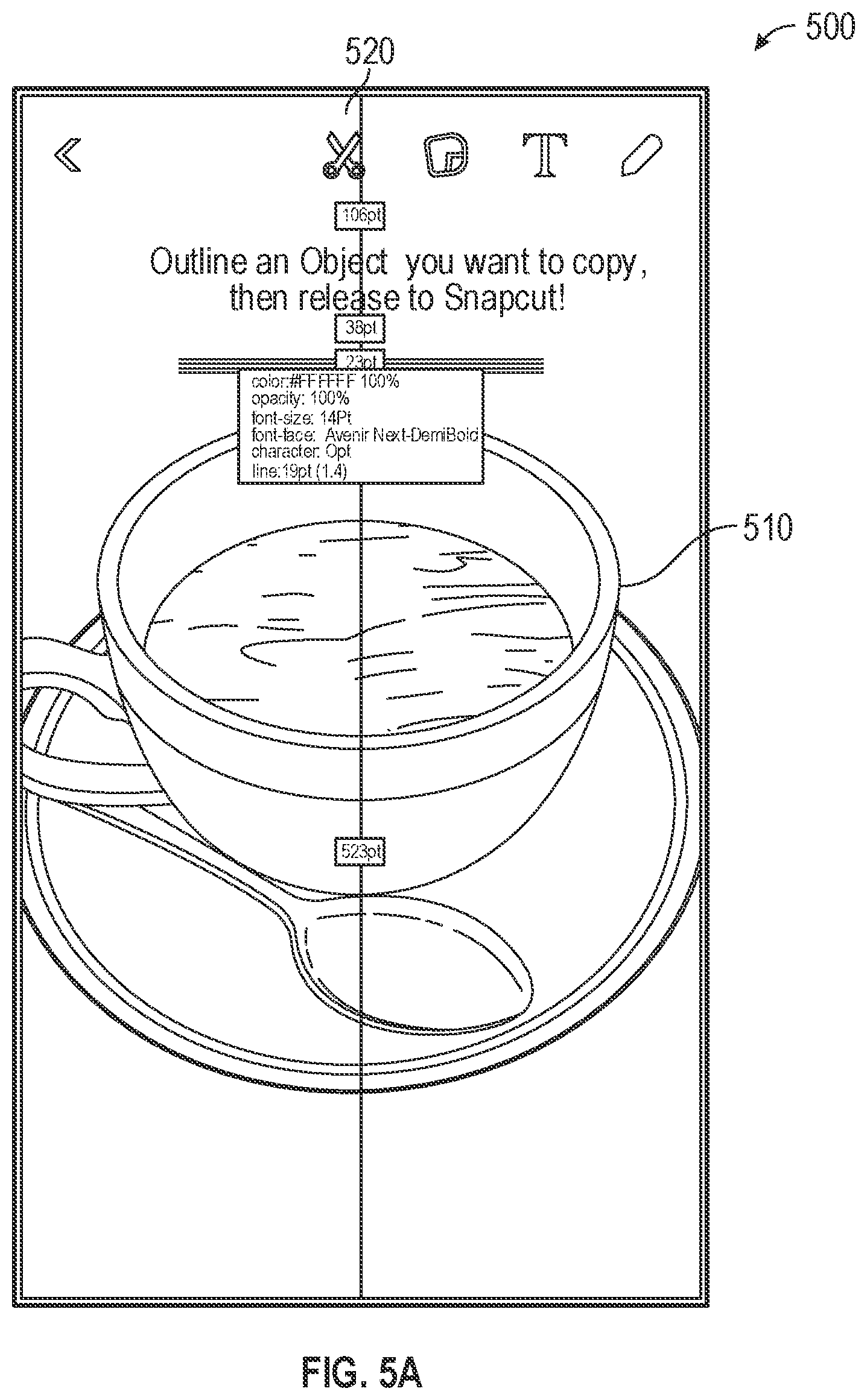 Patent US12099707 Figure 5 – Customized media overlays