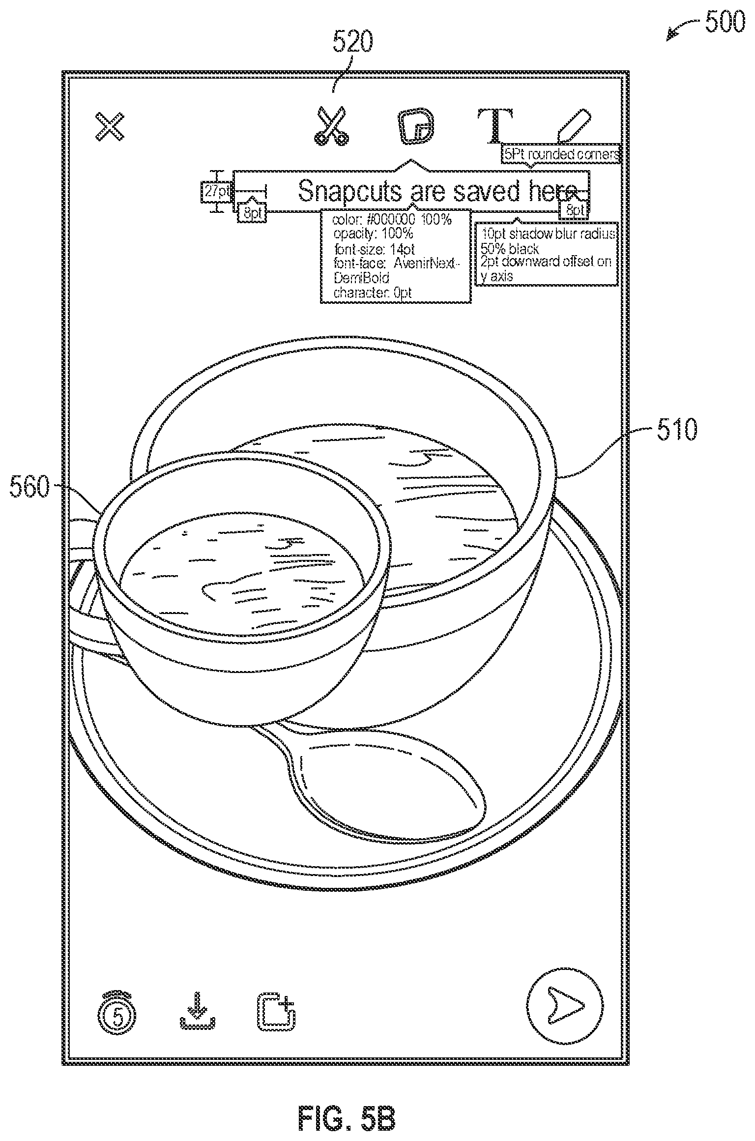 Patent US12099707 Figure 6 – Customized media overlays