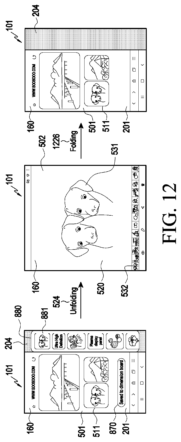 Patent US12099708 Figure 14 – Electronic device comprising flexible display module and method for operating same