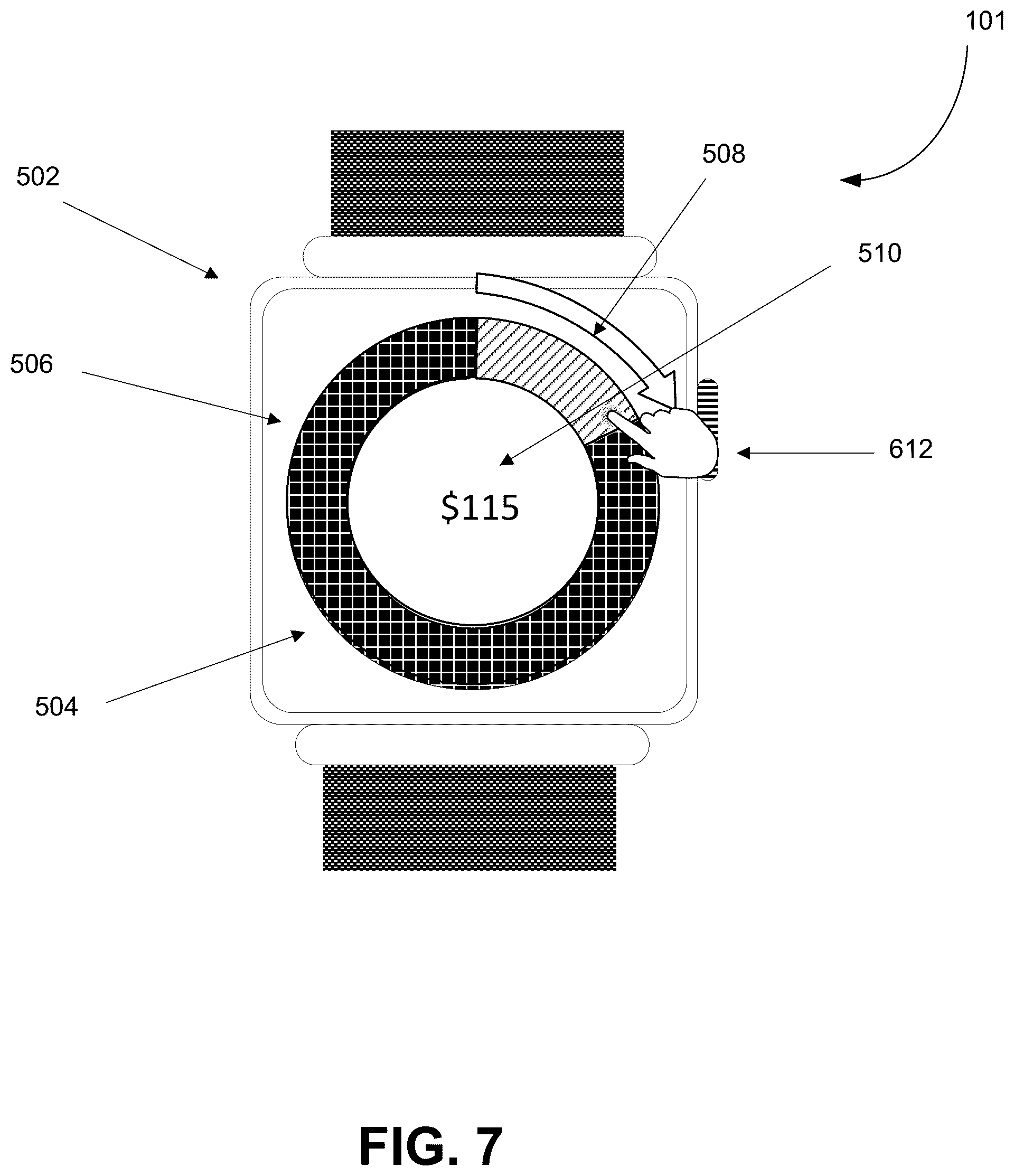 Patent US12099710 Figure 6 – User interface for smartwatches and wearable devices