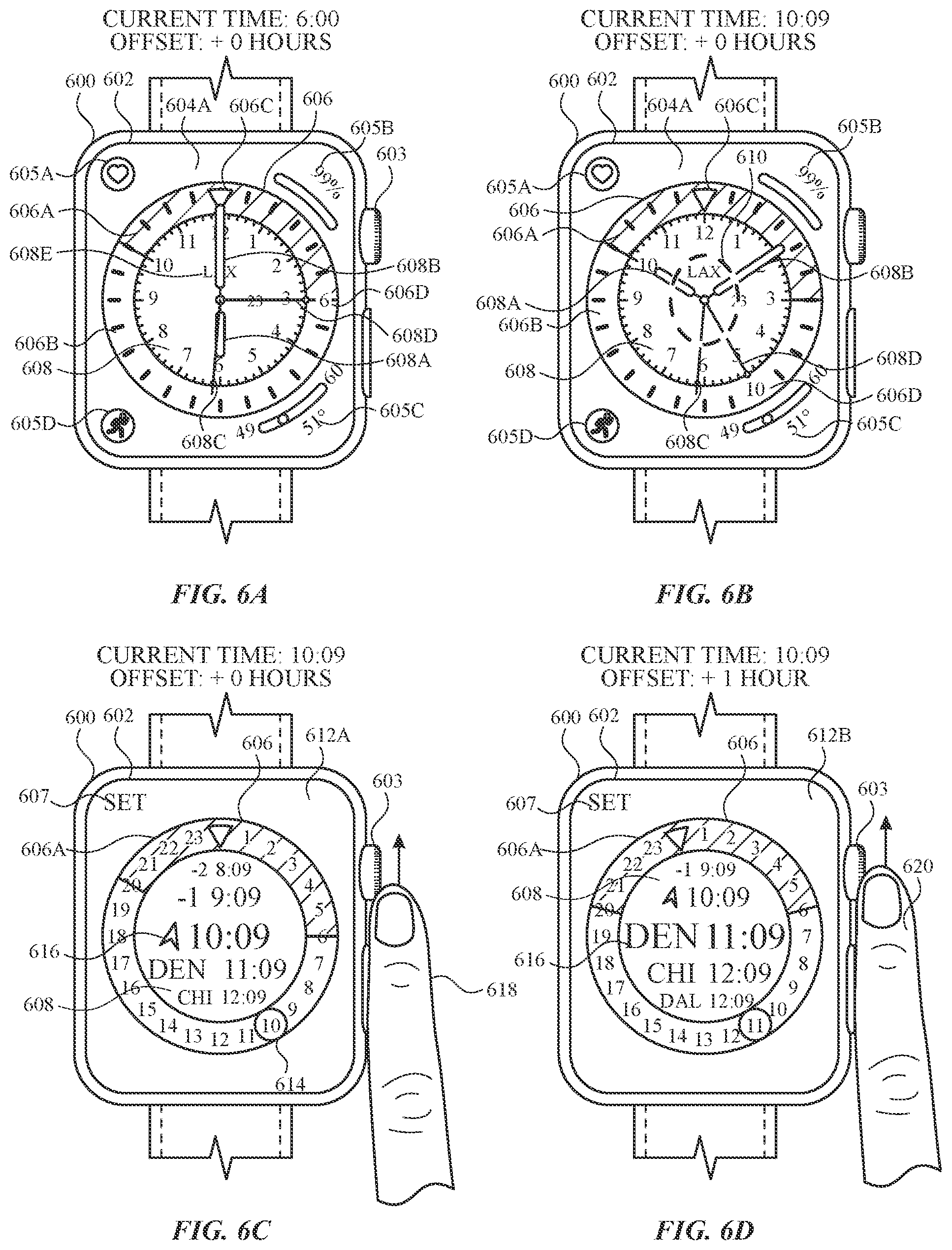 Patent US12099713 Figure 9 – User interfaces related to time