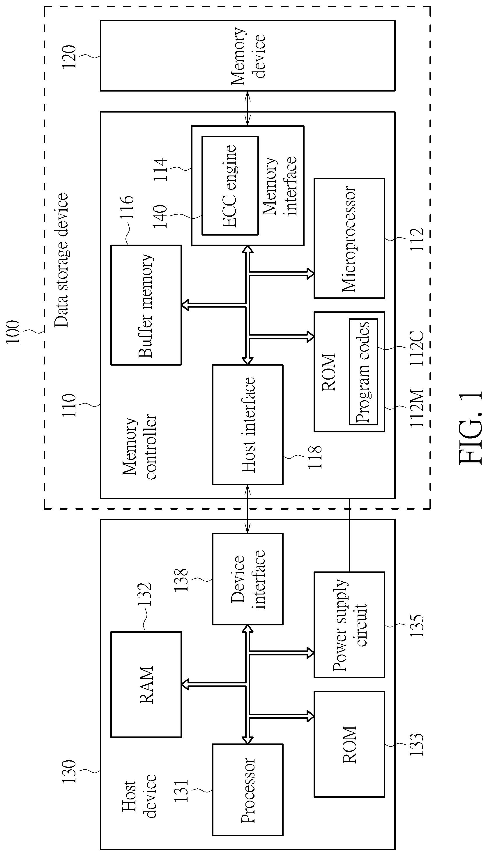 Patent US12099745 Figure 1 – Data storage device and method for dynamically determining a buffer size