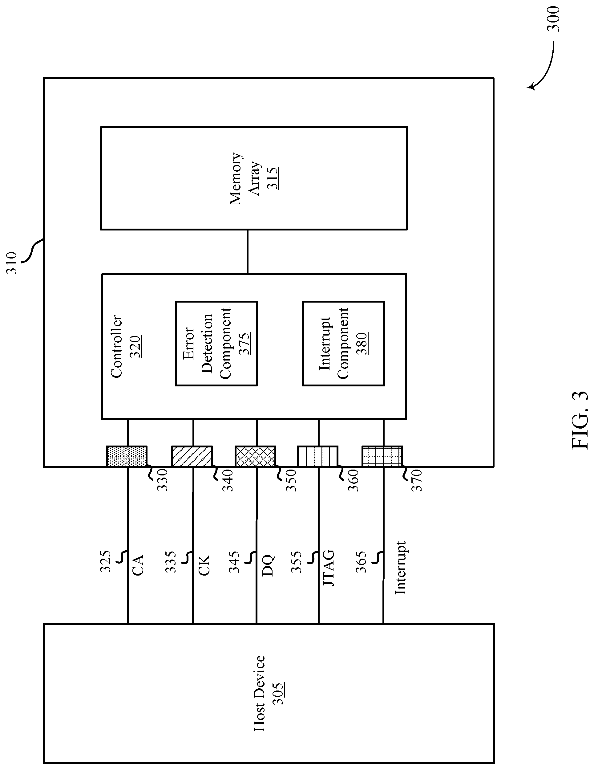 Patent US12099746 Figure 3 – Interrupt signaling for a memory device