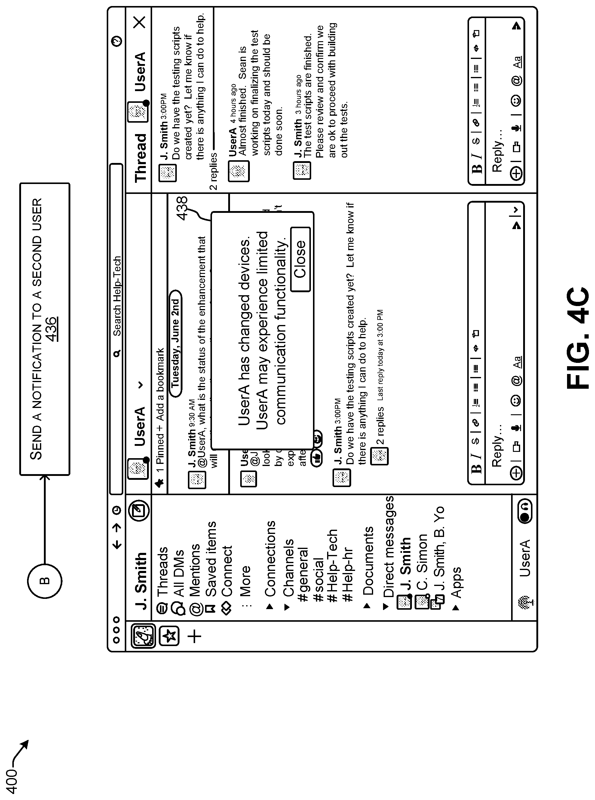 Patent US12099770 Figure 10 – Displaying predicted tasks based on changing devices