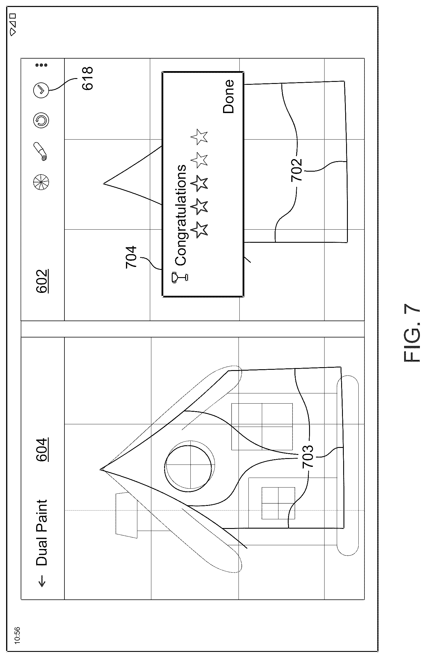 Patent US12099774 Figure 7 – Instruction color book painting for dual-screen devices