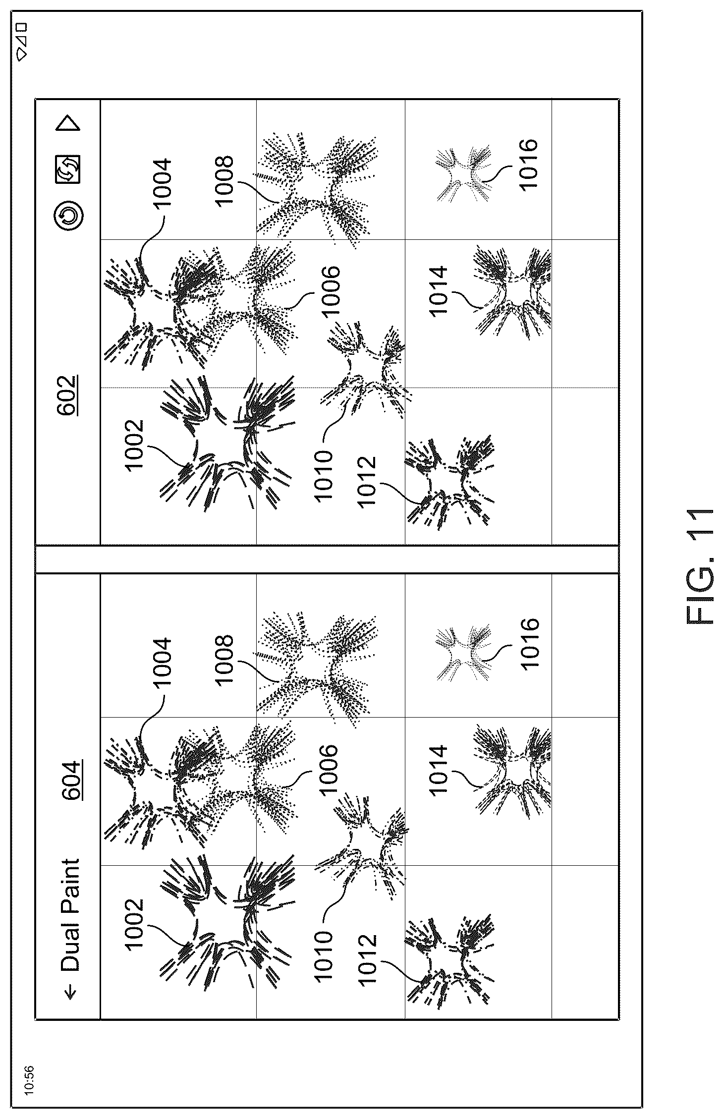 Patent US12099774 Figure 11 – Instruction color book painting for dual-screen devices