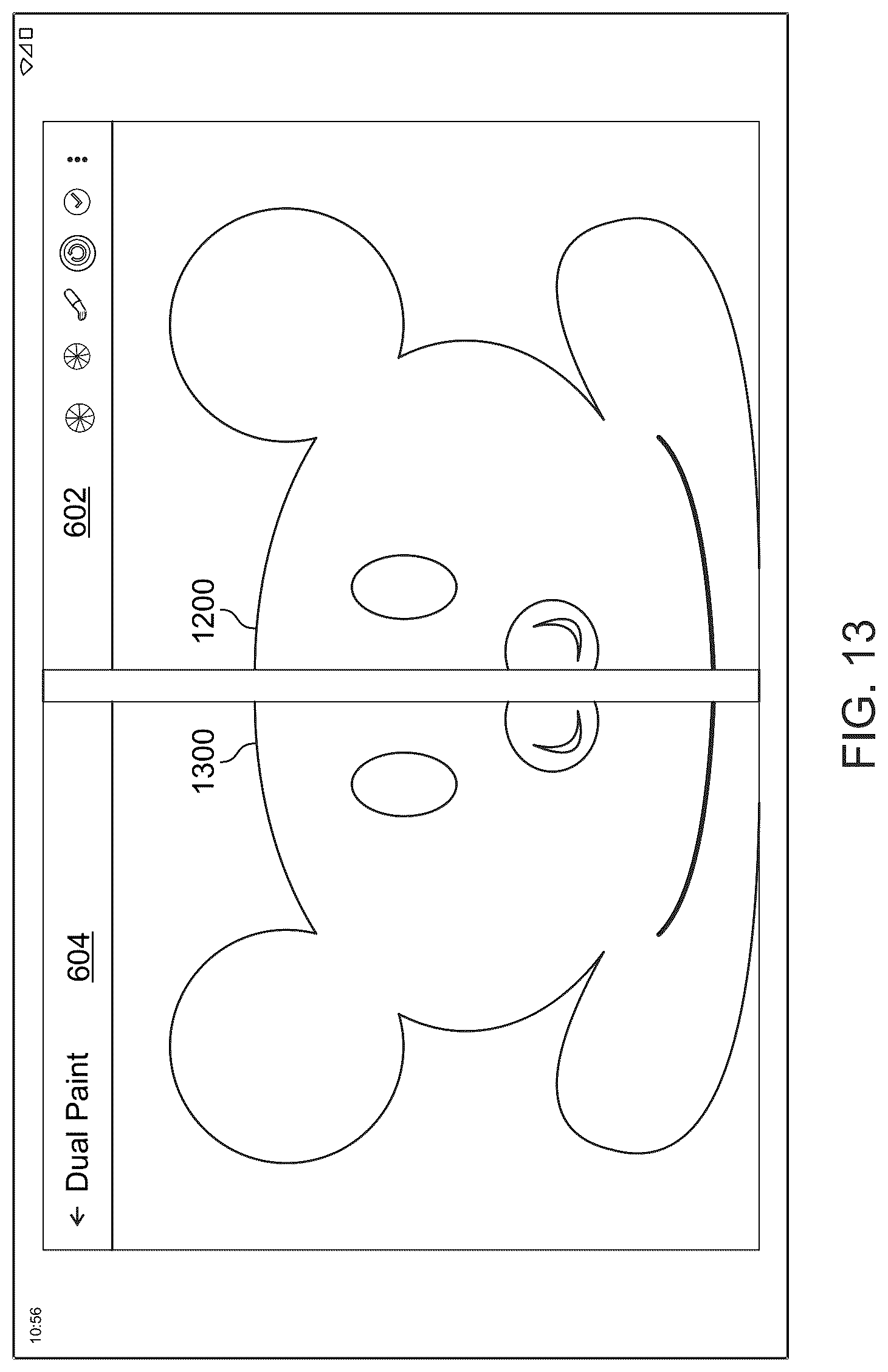 Patent US12099774 Figure 13 – Instruction color book painting for dual-screen devices