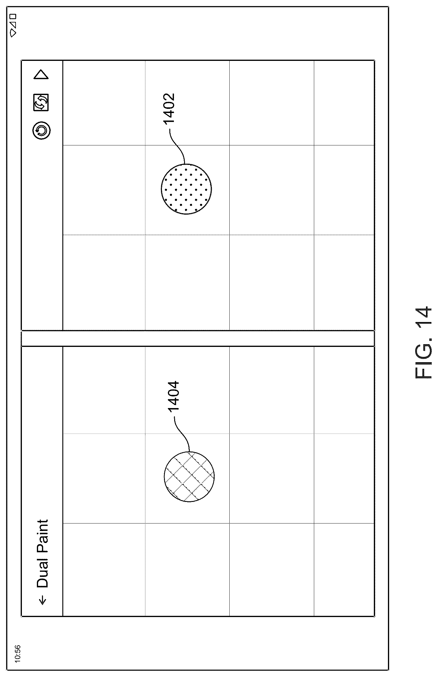 Patent US12099774 Figure 14 – Instruction color book painting for dual-screen devices