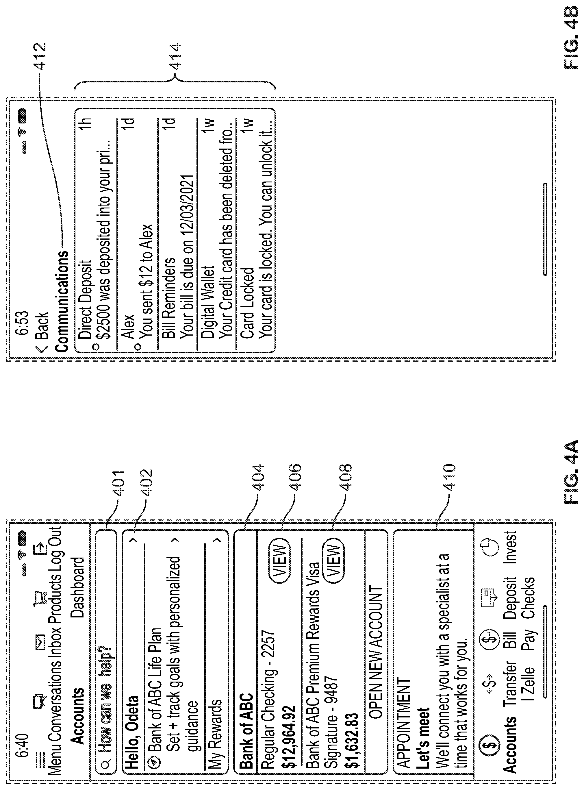 Patent US12099807 Figure 4 – Artificial intelligence (AI)-powered conversational messaging and completion engine for use within a mobile application