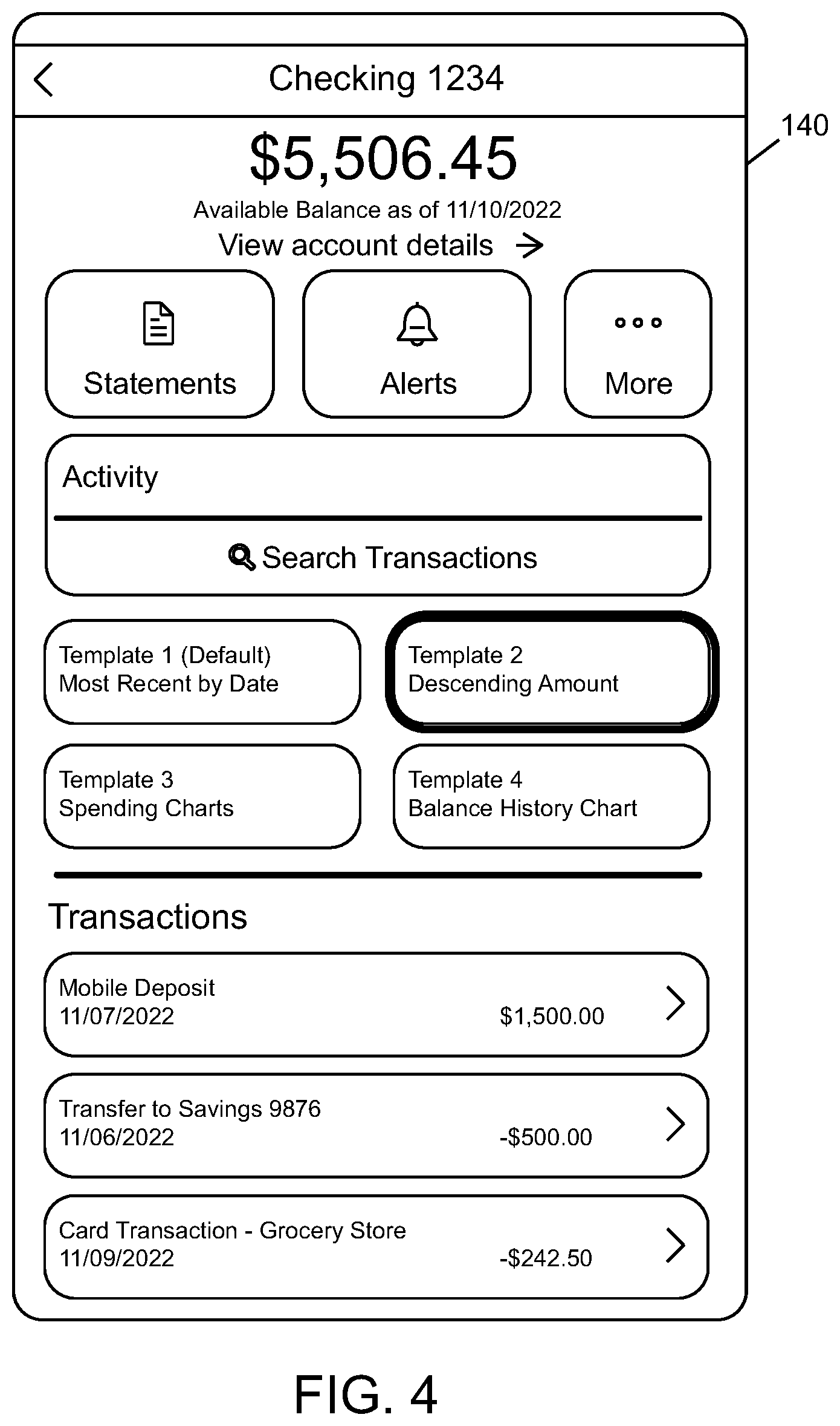 Patent US12099821 Figure 4 – System and method for sorting and displaying of user account data