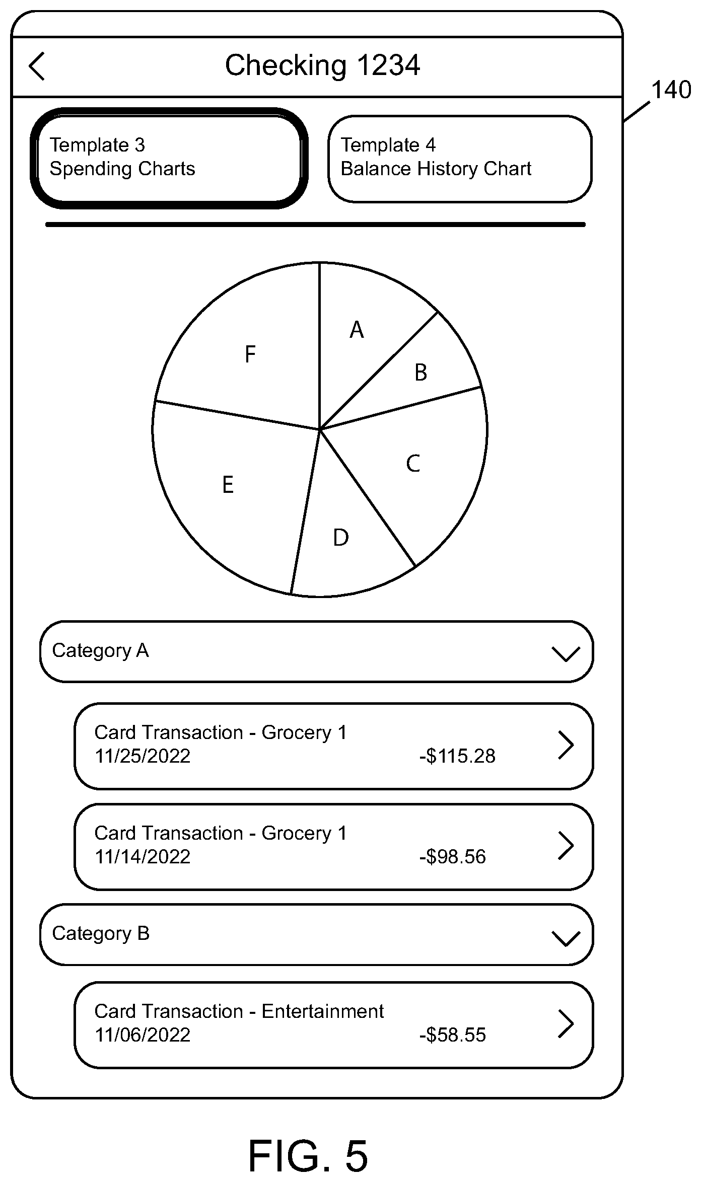 Patent US12099821 Figure 5 – System and method for sorting and displaying of user account data