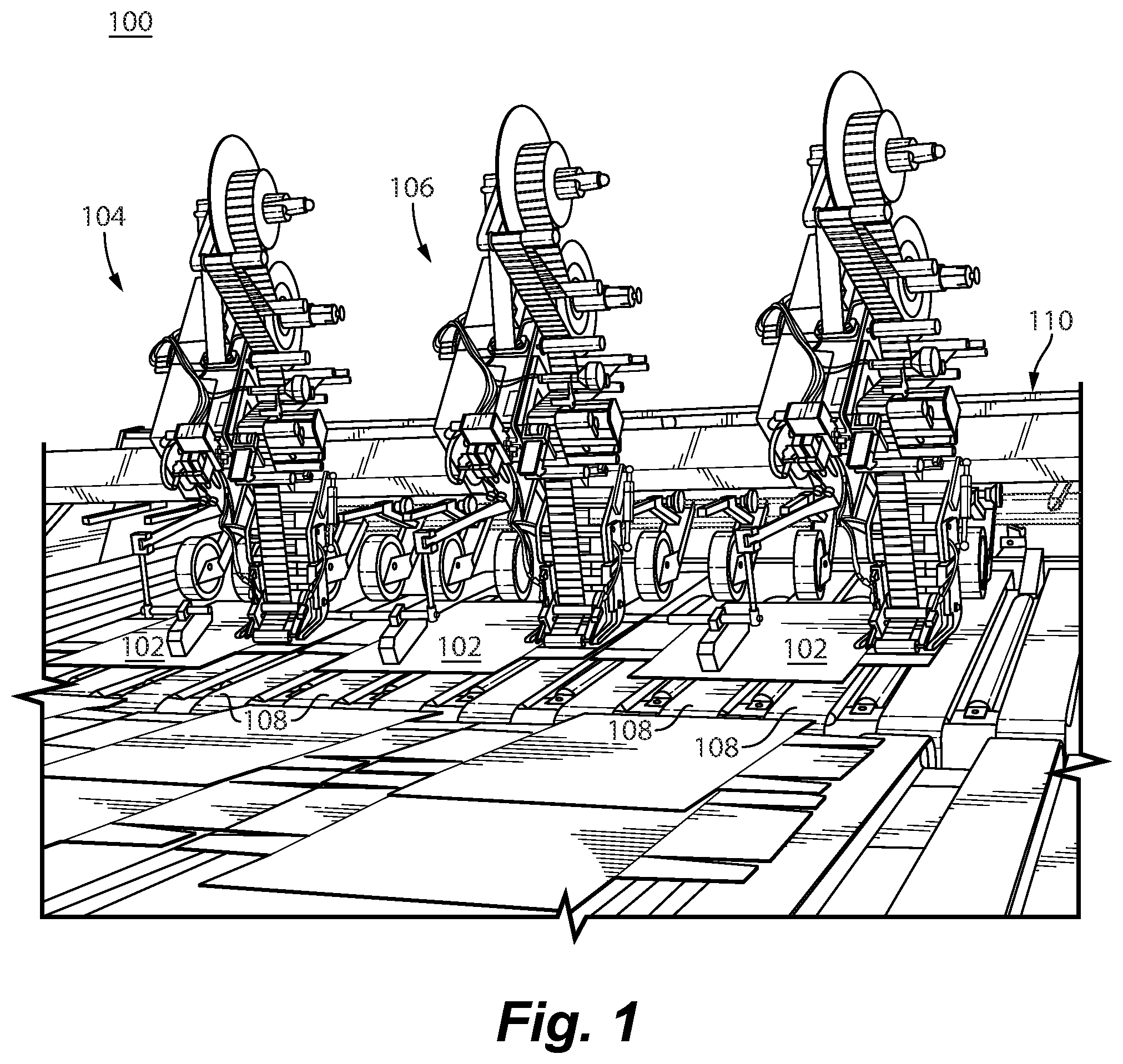 Patent US12099889 Figure 1 – Multi stream RFID tag applicator