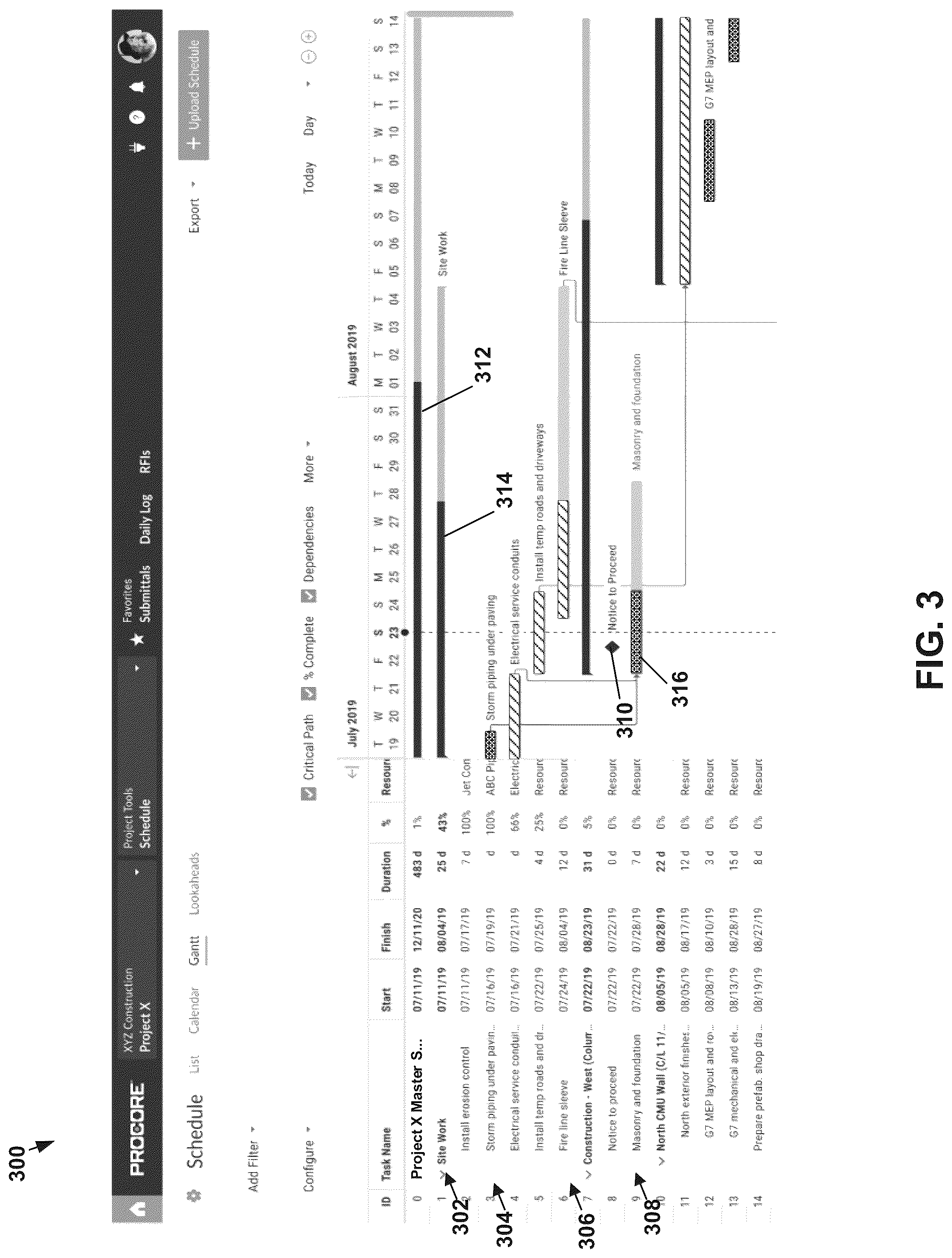 Patent US12099946 Figure 3 – Systems and methods for creating and managing a lookahead schedule