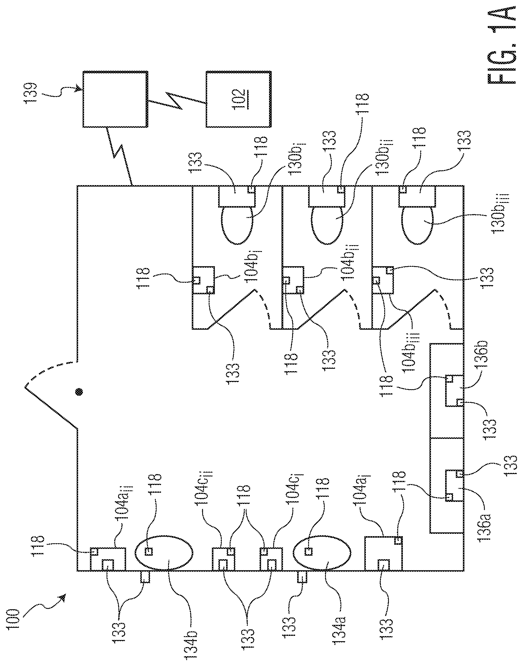 Patent US12099951 Figure 1 – Management of washroom components