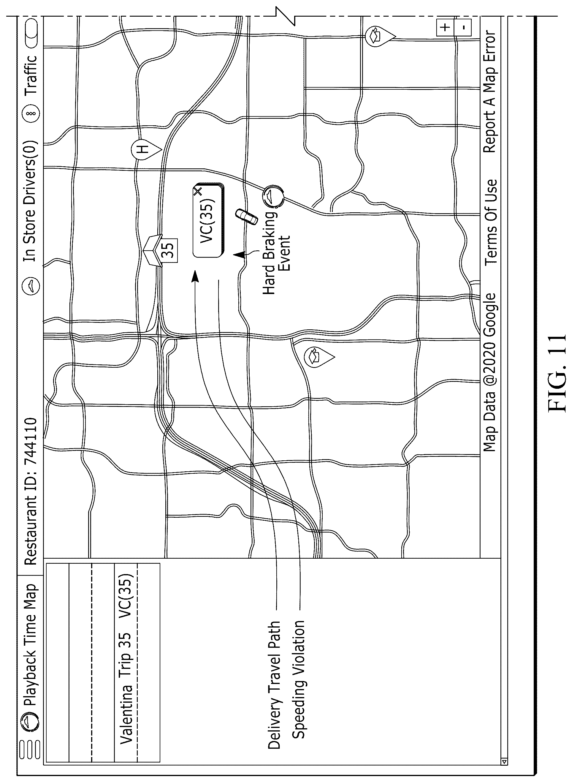 Patent US12099962 Figure 12 – Methods and systems for detecting delivery trip events and improving delivery driver safety