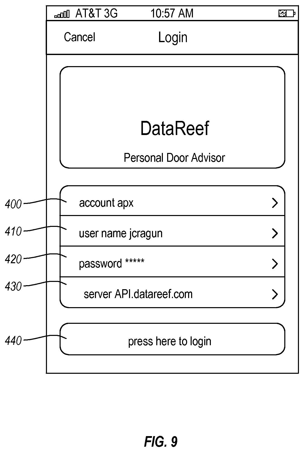 Patent US12099972 Figure 9 – Sales report generation and display on a graphical user interface (GUI) of a mobile software application executing on a wireless mobile computer device