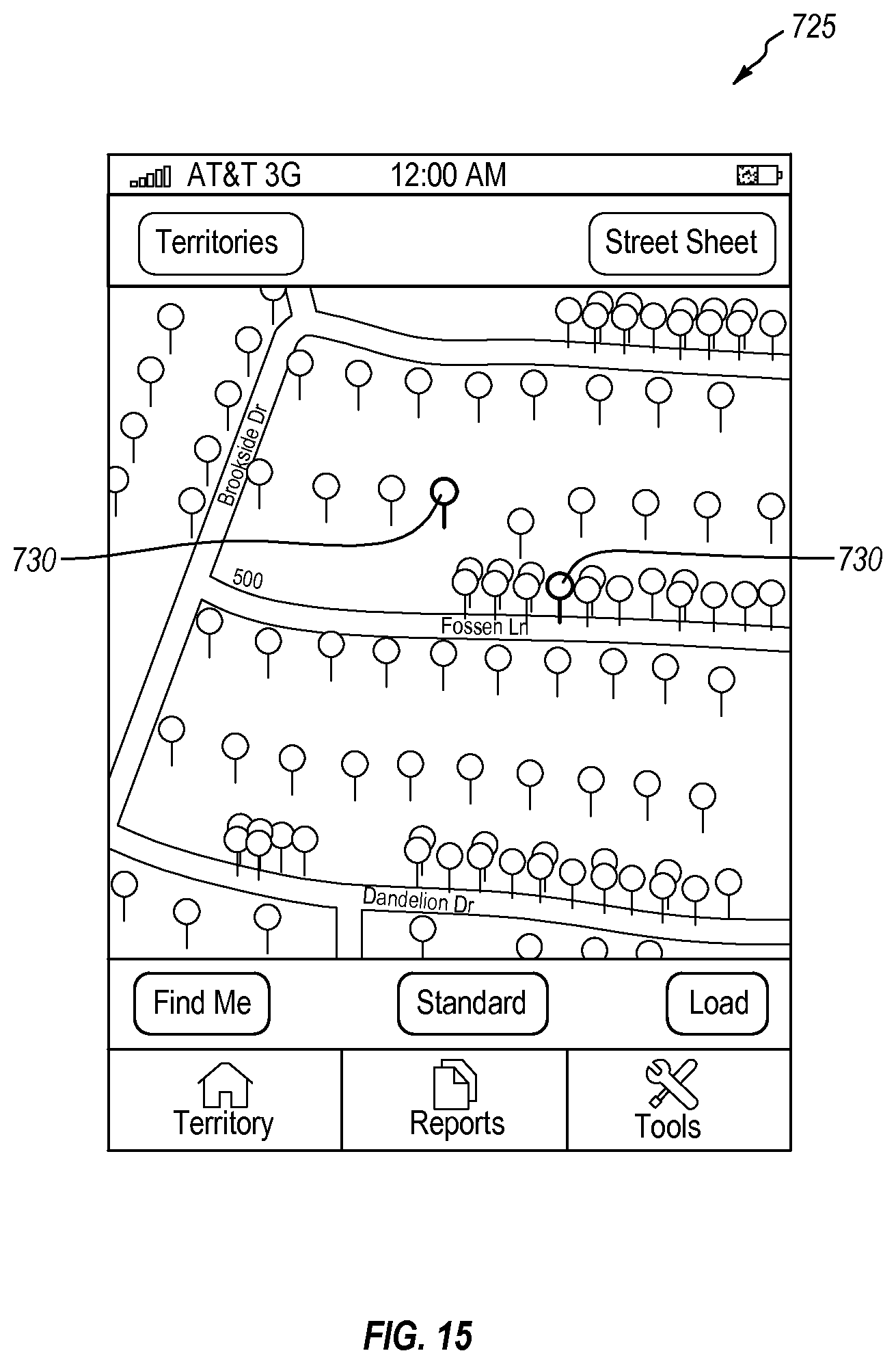Patent US12099972 Figure 15 – Sales report generation and display on a graphical user interface (GUI) of a mobile software application executing on a wireless mobile computer device