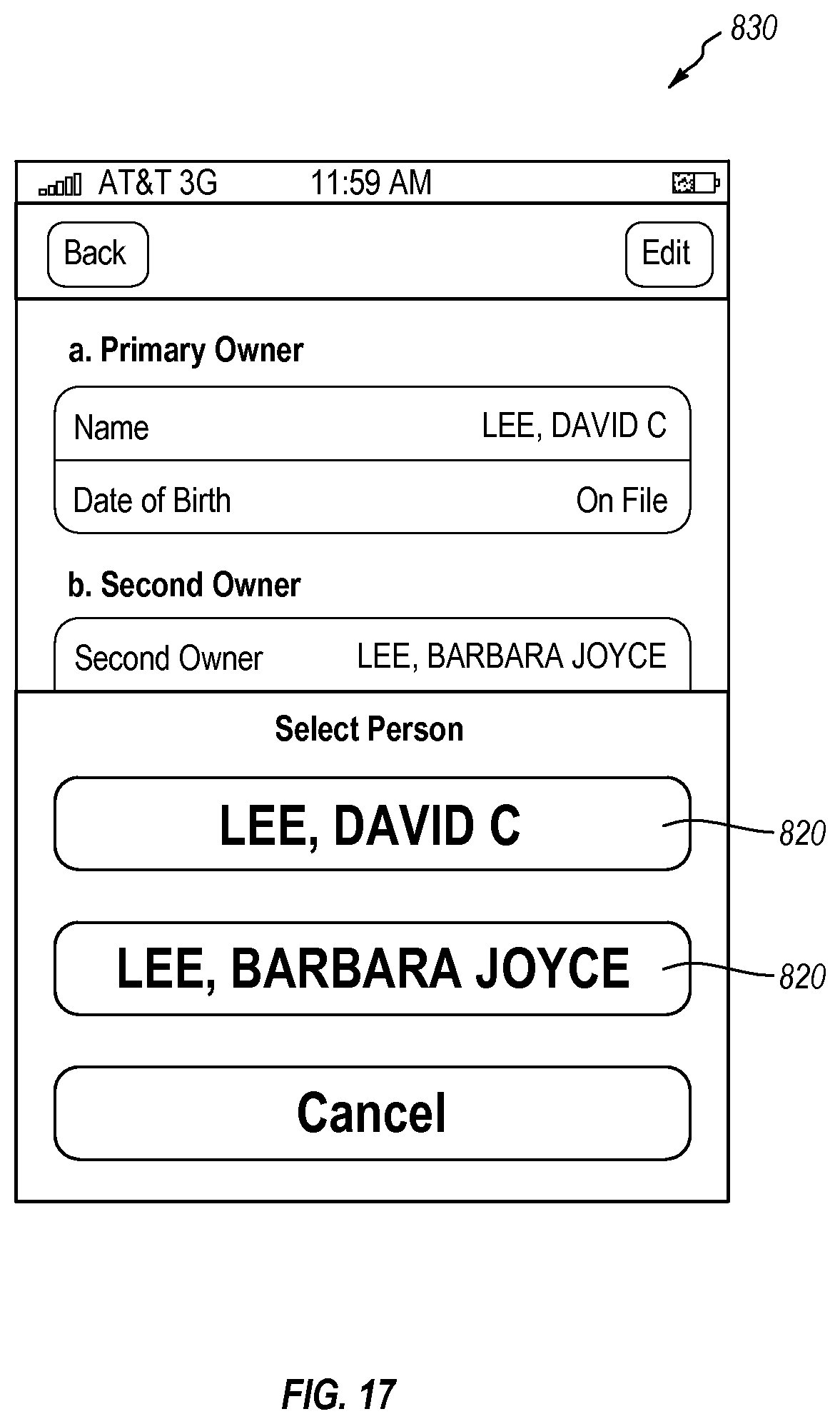 Patent US12099972 Figure 17 – Sales report generation and display on a graphical user interface (GUI) of a mobile software application executing on a wireless mobile computer device