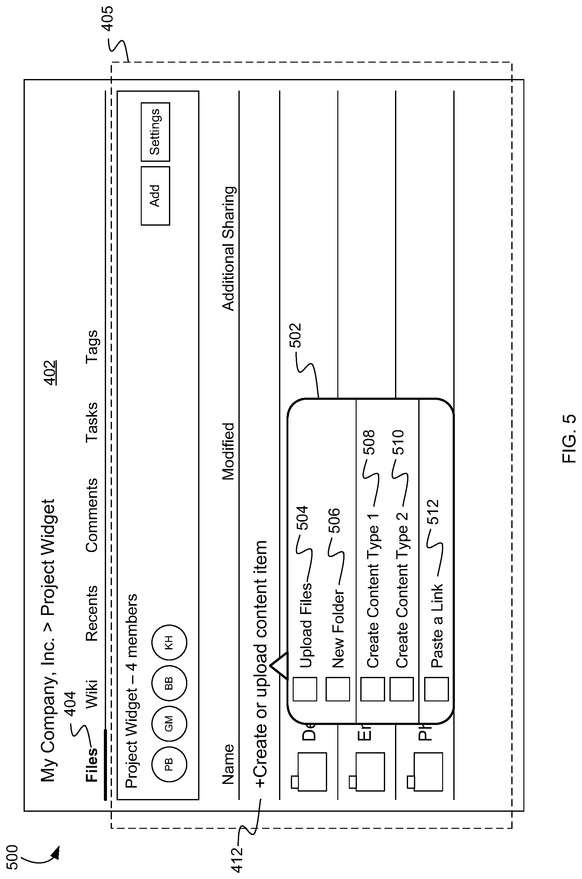 Patent US12099974 Figure 5 – Managing tasks in a content management system