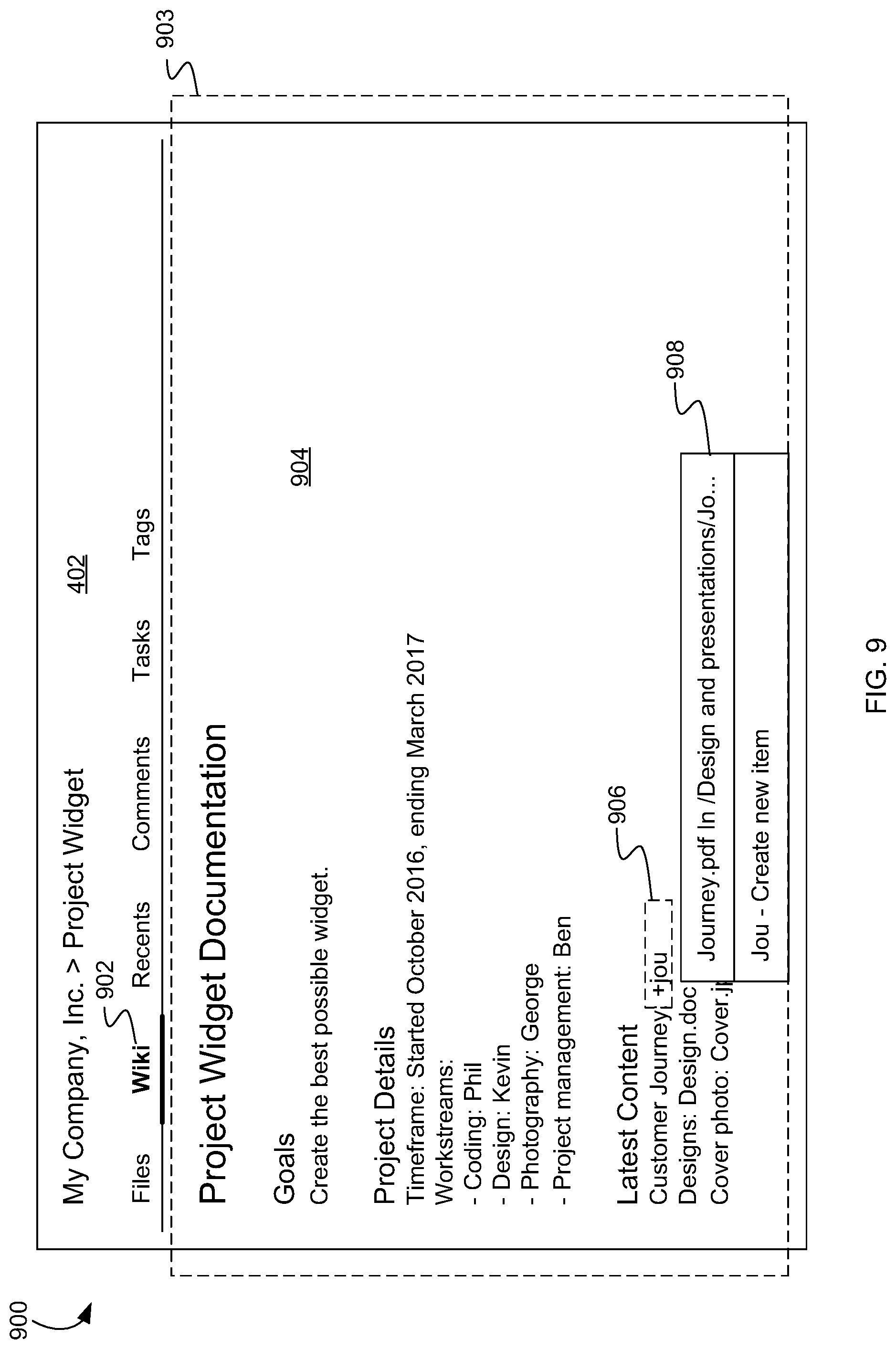 Patent US12099974 Figure 9 – Managing tasks in a content management system